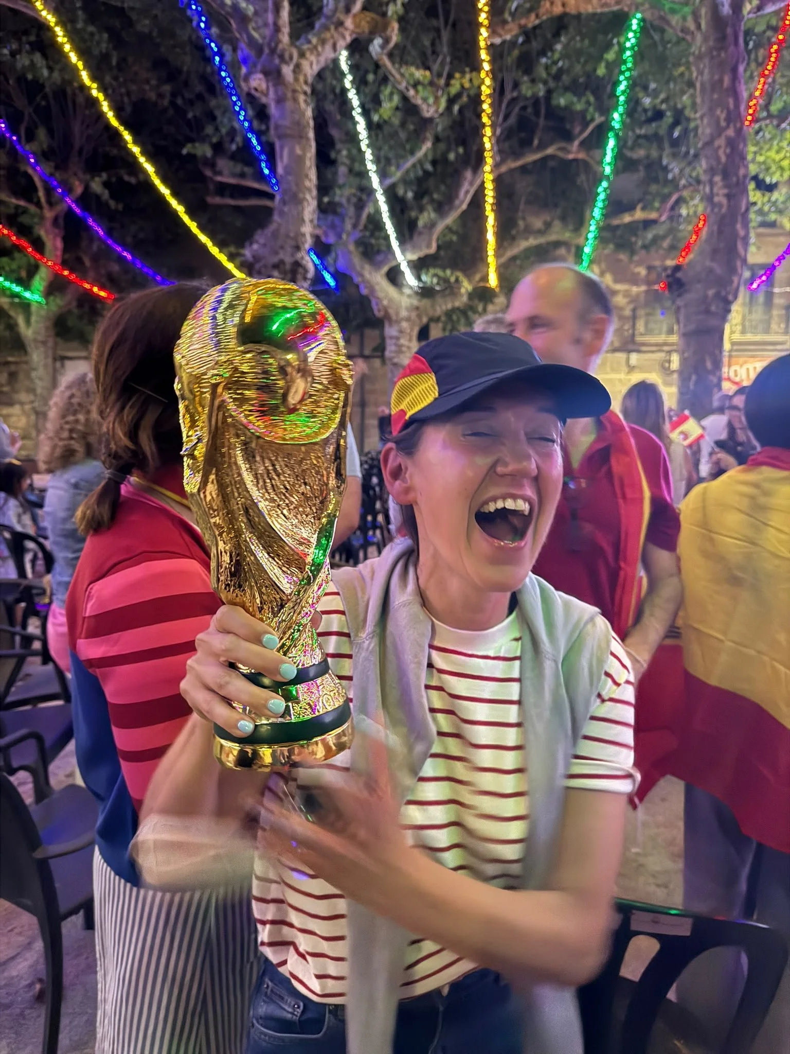   At the World Cup in Spain  