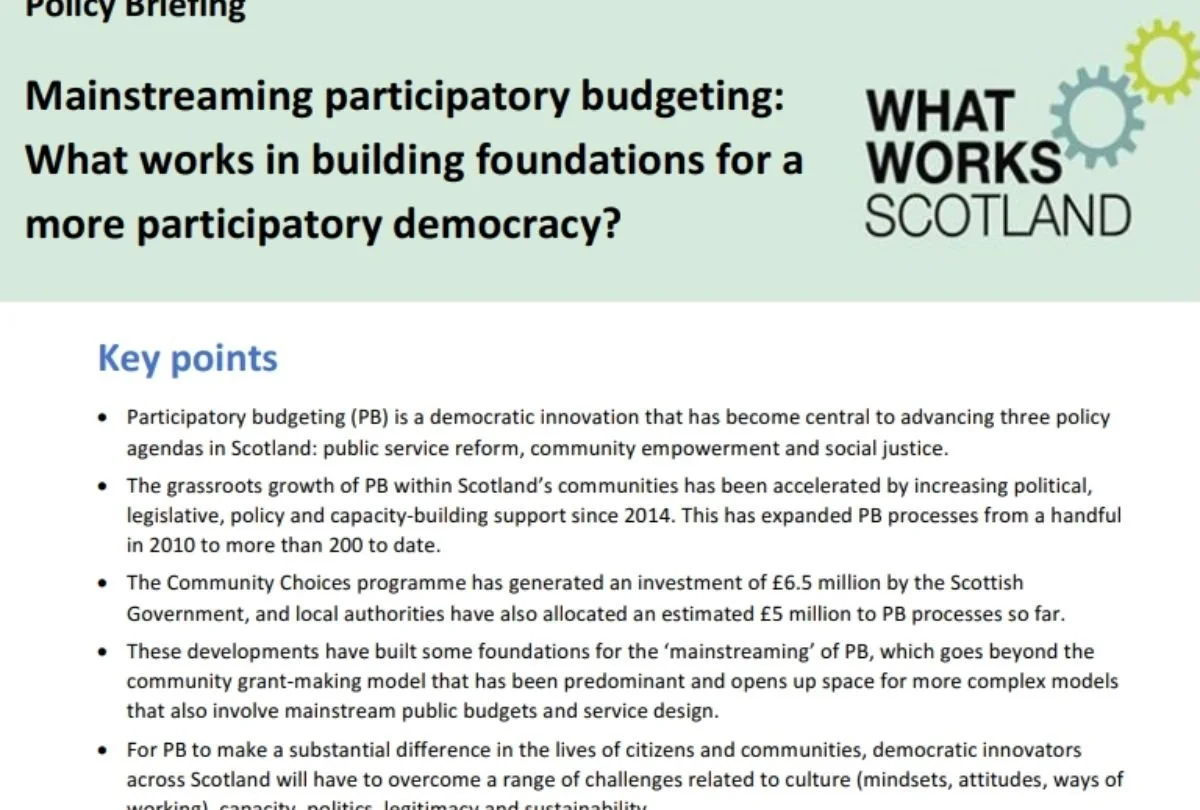 The front page of the policy briefing with the title and logo.