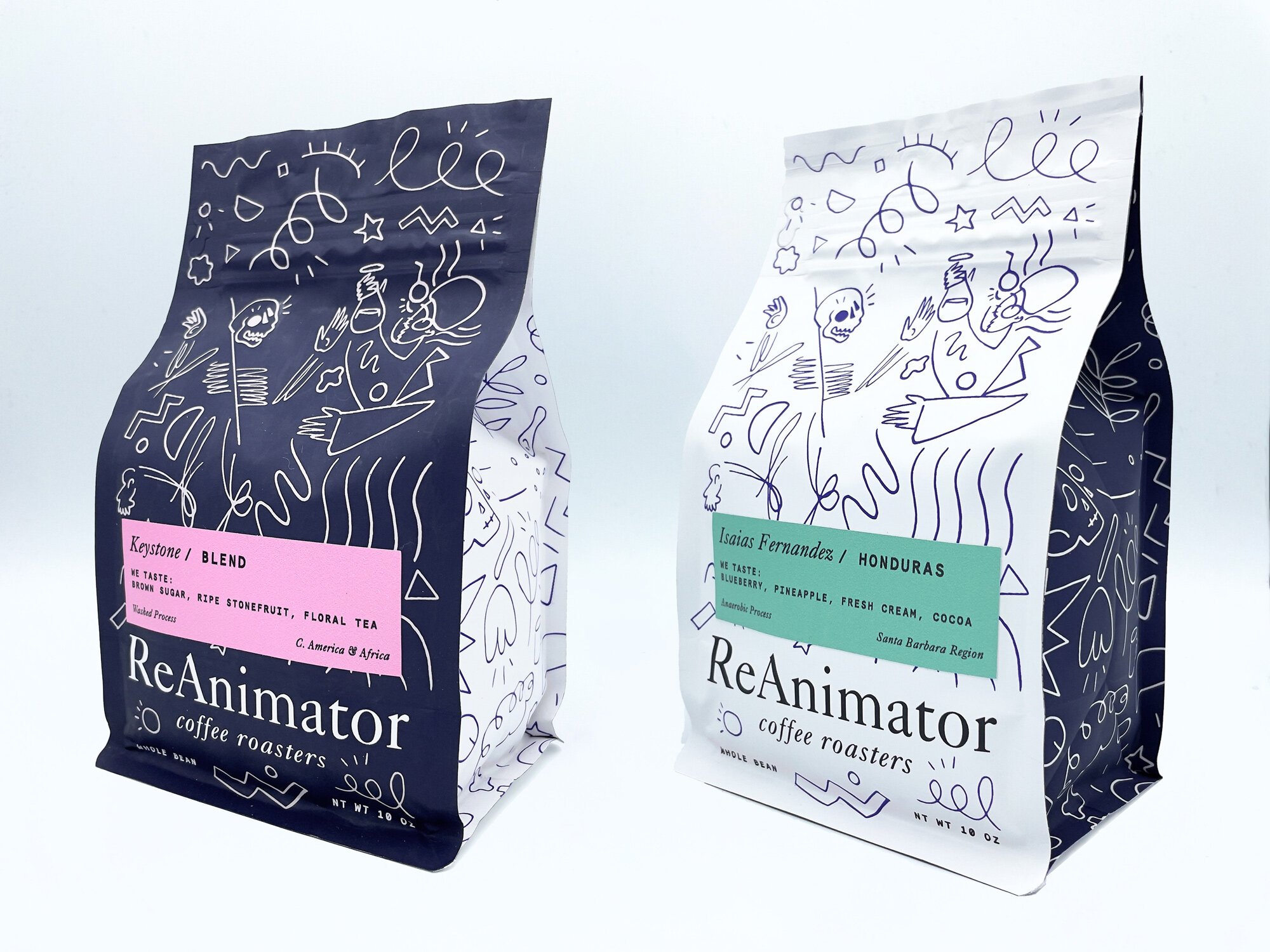 ReAnimator Coffee Roasters new design bags.