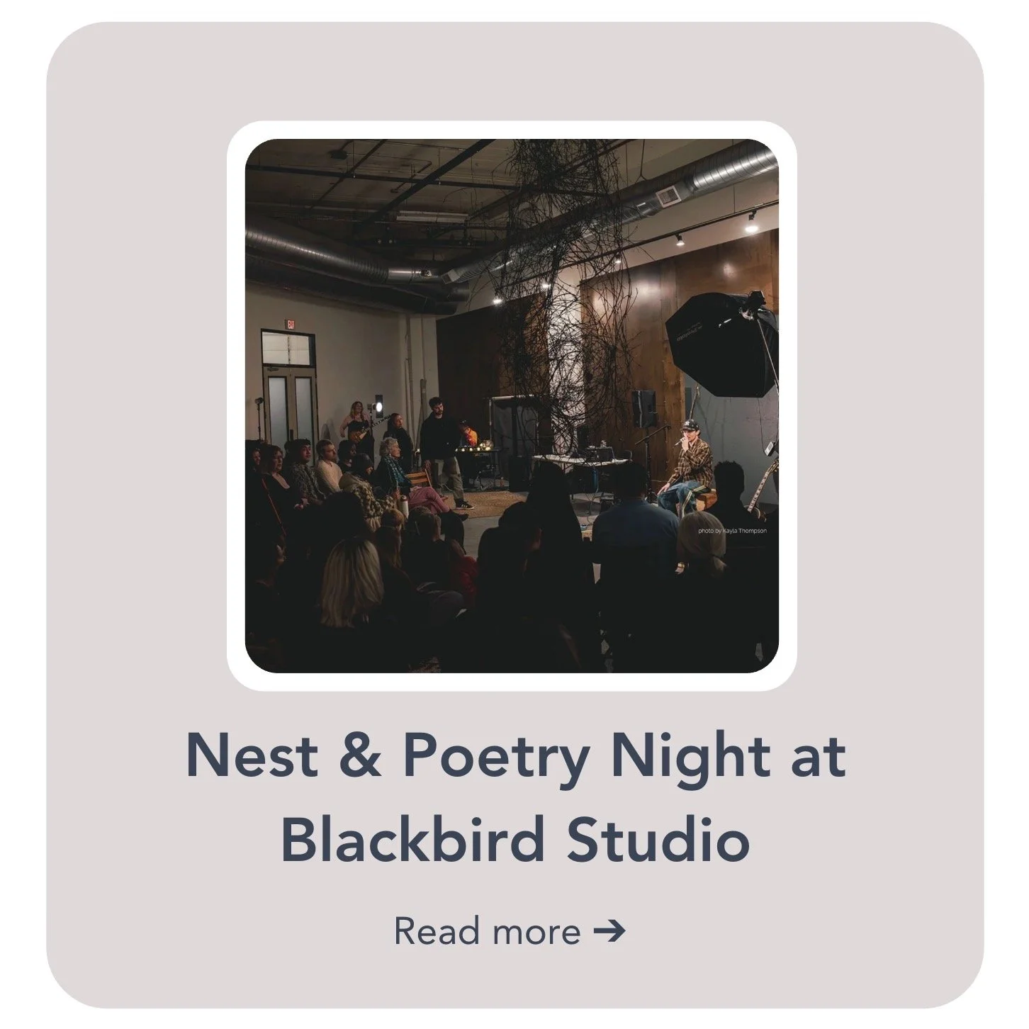 Nest and Poetry Night at Blackbird Studio