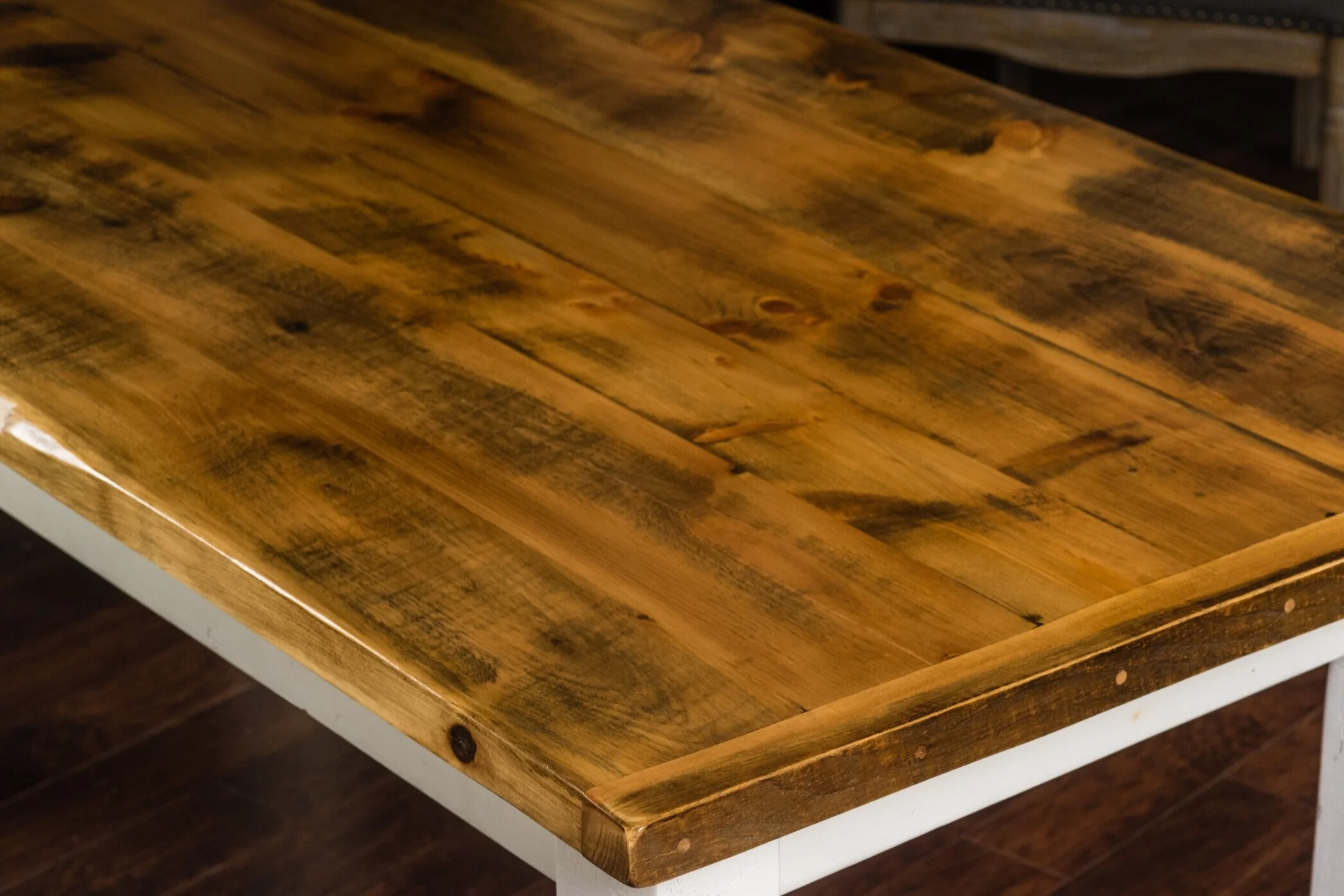 Reclaimed Pine Barnwood Table Top (Antique Slate Stain) — The Treasure Place