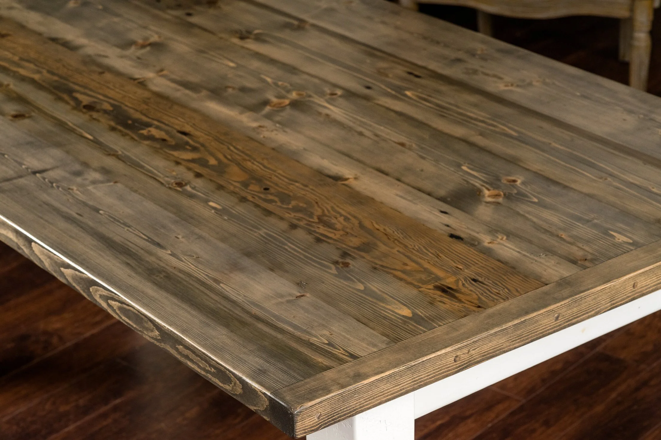 Reclaimed Pine Barnwood Table Top (Antique Slate Stain) — The Treasure Place