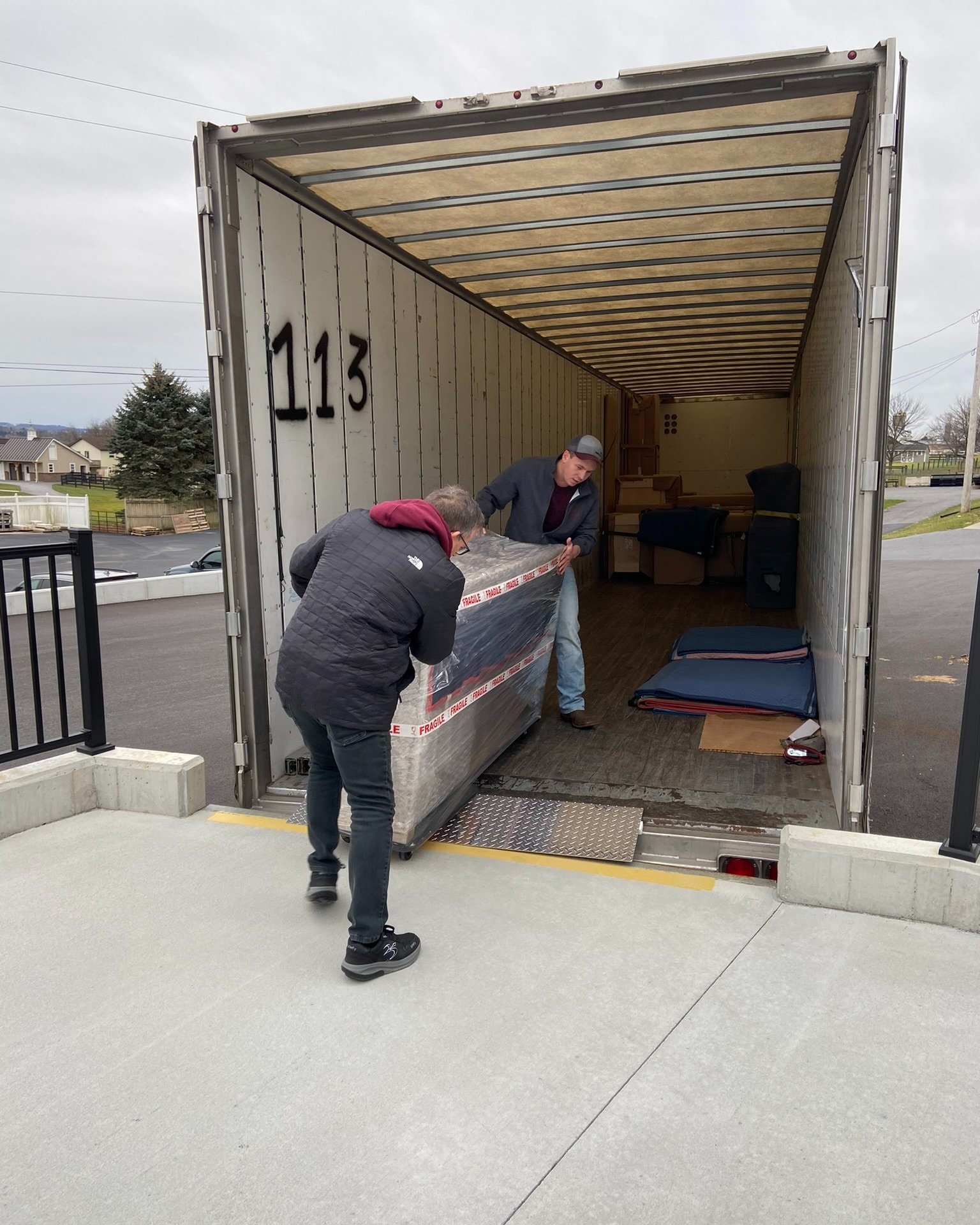  Pieces are loaded into the trailer in the order of delivery to ensure they will not need to be moved and risk being damaged. 