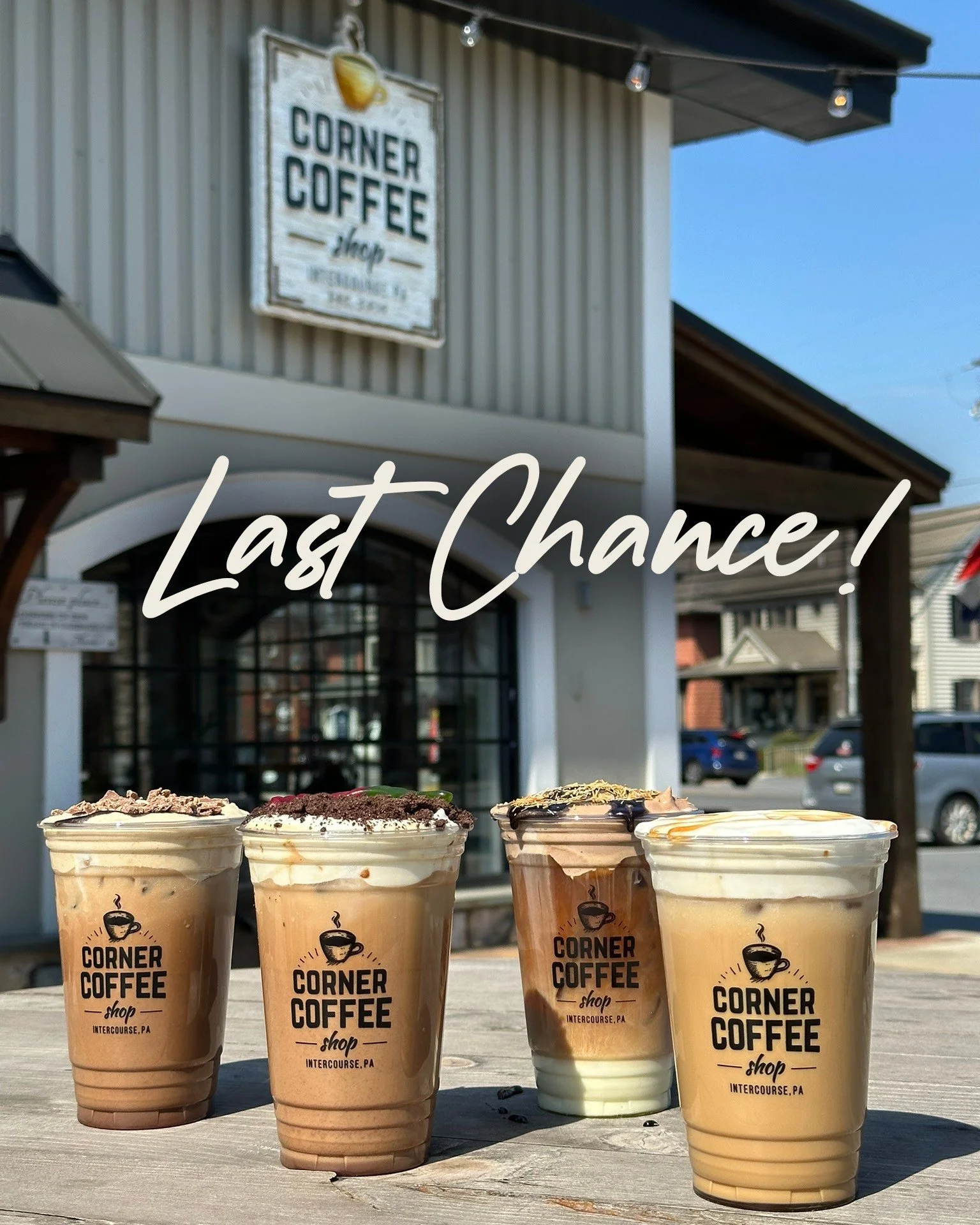 LAST CHANCE! Our April drink specials end today. Come get your favorite one last time. NEW drinks drop tomorrow!

We are open 8am - 6pm.

#pbcuplatte #dirtcakelatte #dubaichocolateicedcoffee #honeylavenderlatte #intercoursepa