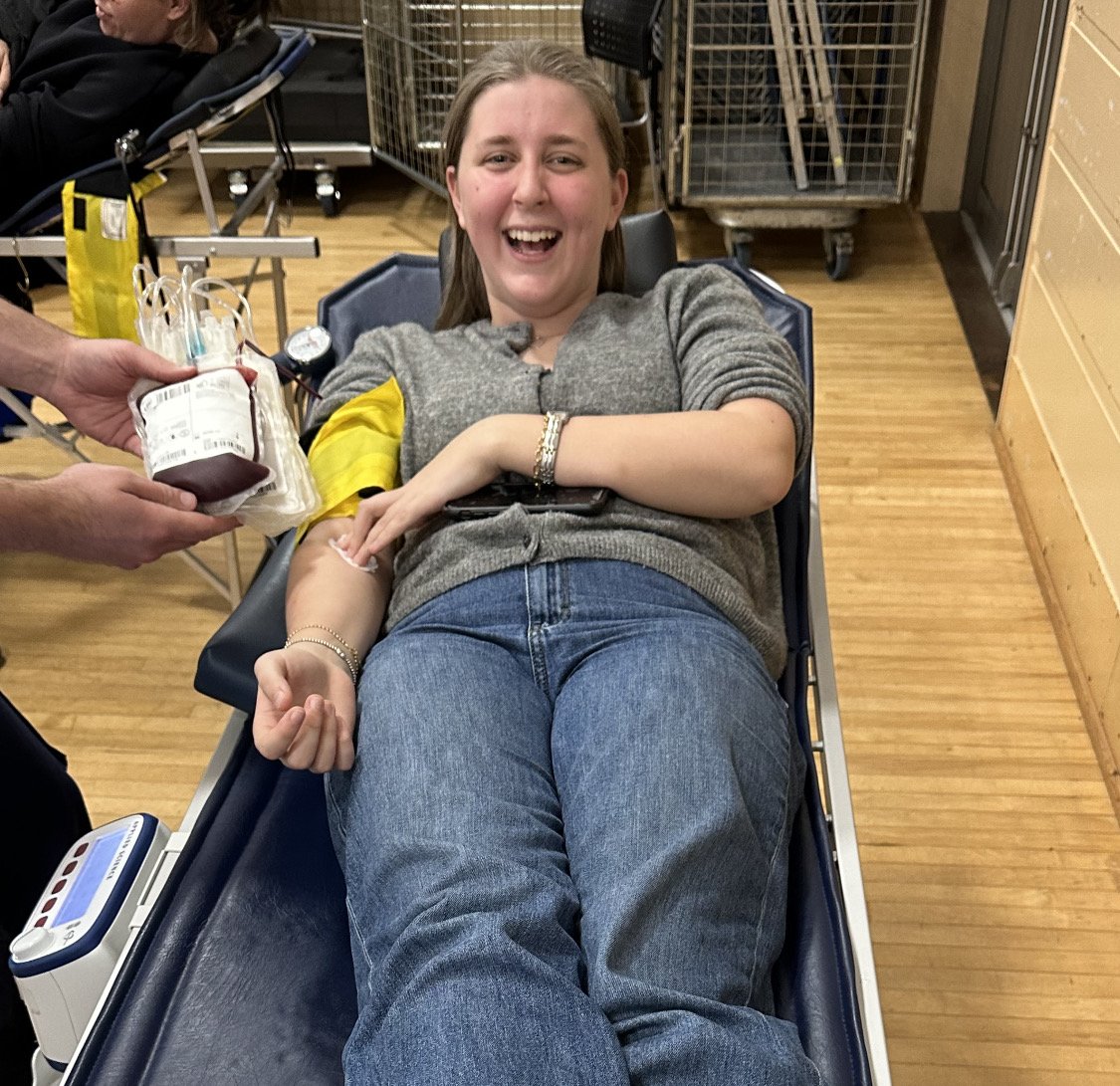 Martha with her pint of blood!! (2).jpeg
