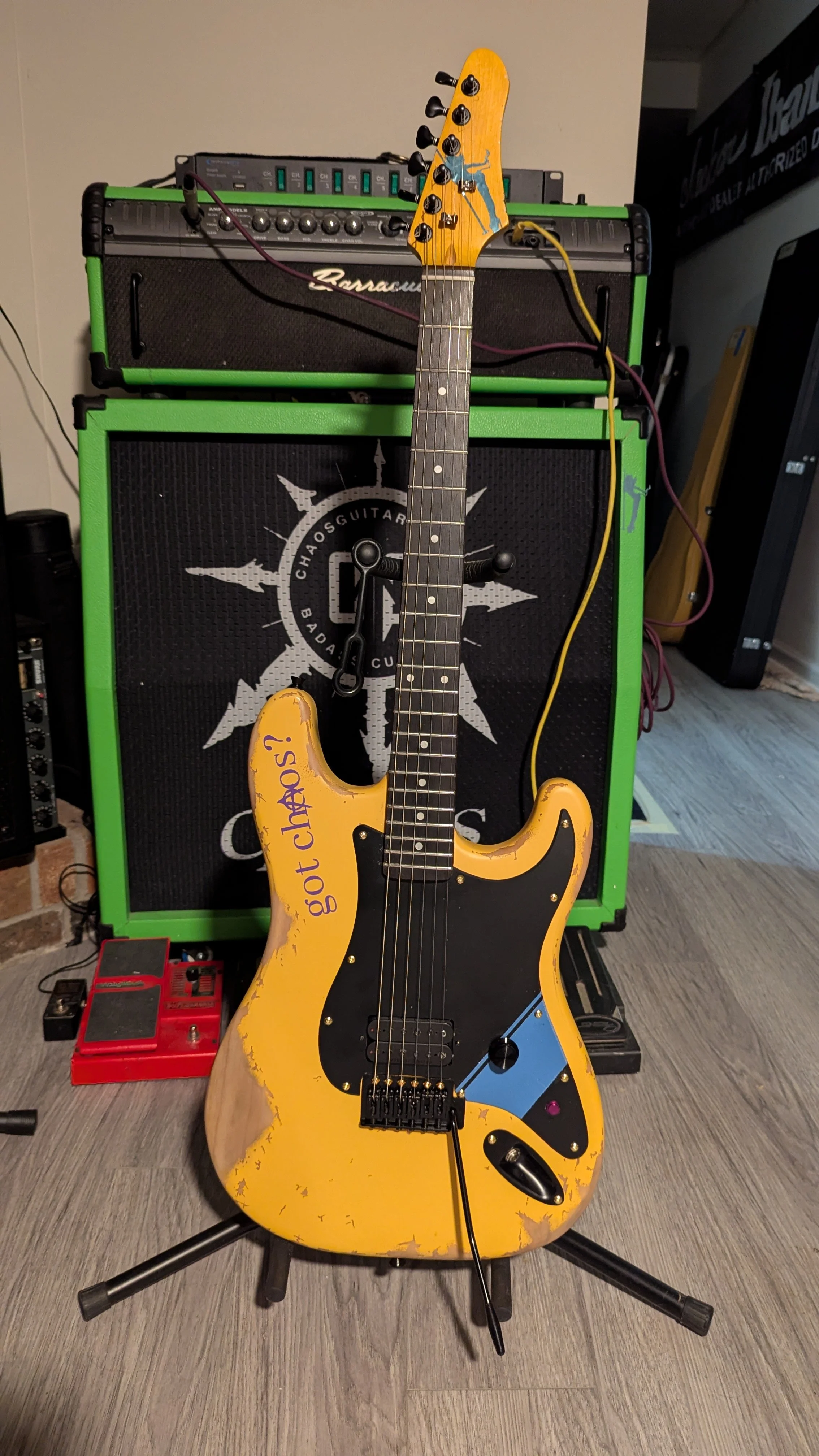 Chaos Guitars Sanford and son parts strat - Custom built to appear to be a "Junk" parts guitar but actually a massive sounding chug machine