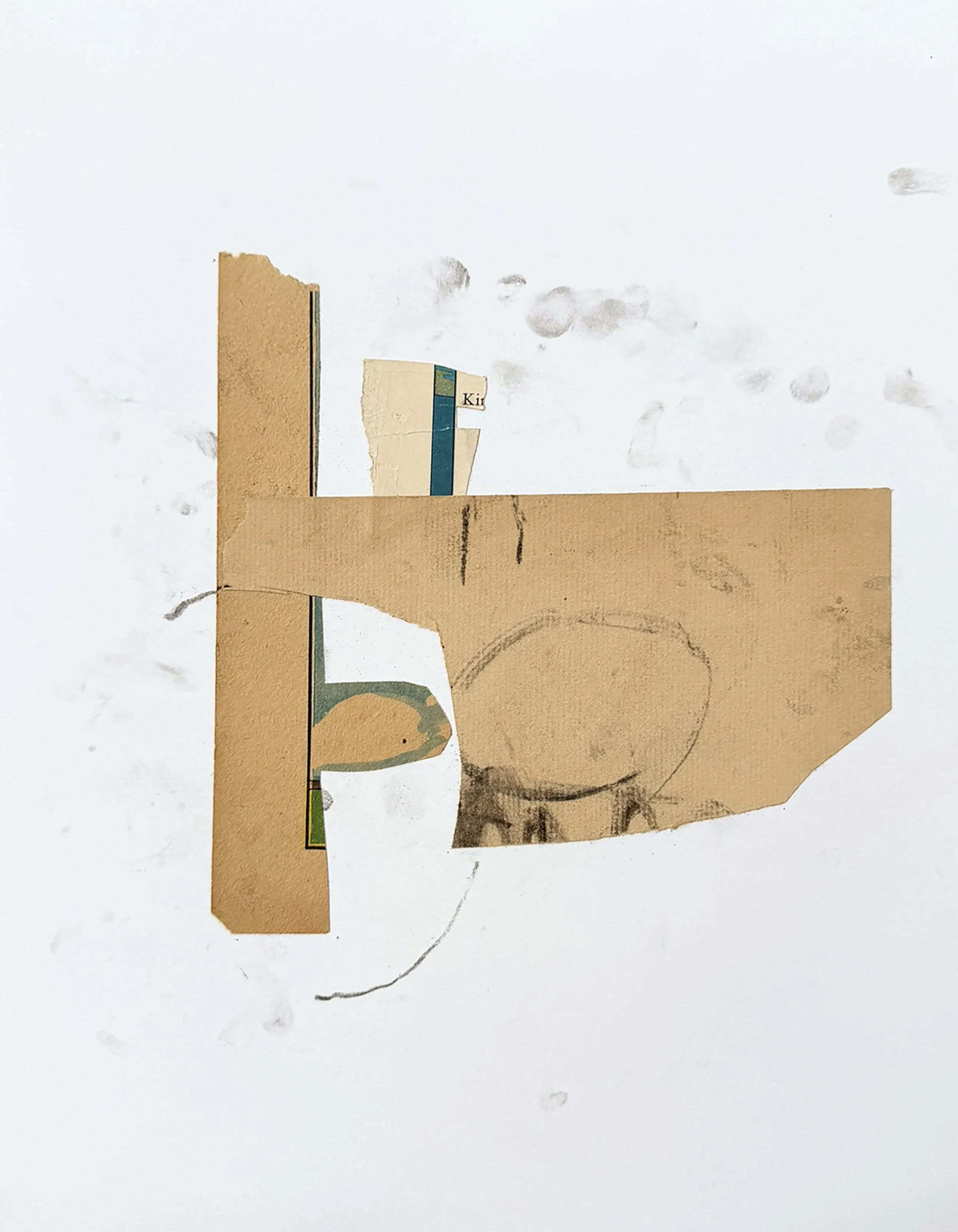Turning From a Fixed Direction 2 | Mixed Media on Paper | 14" x 11" | 2024