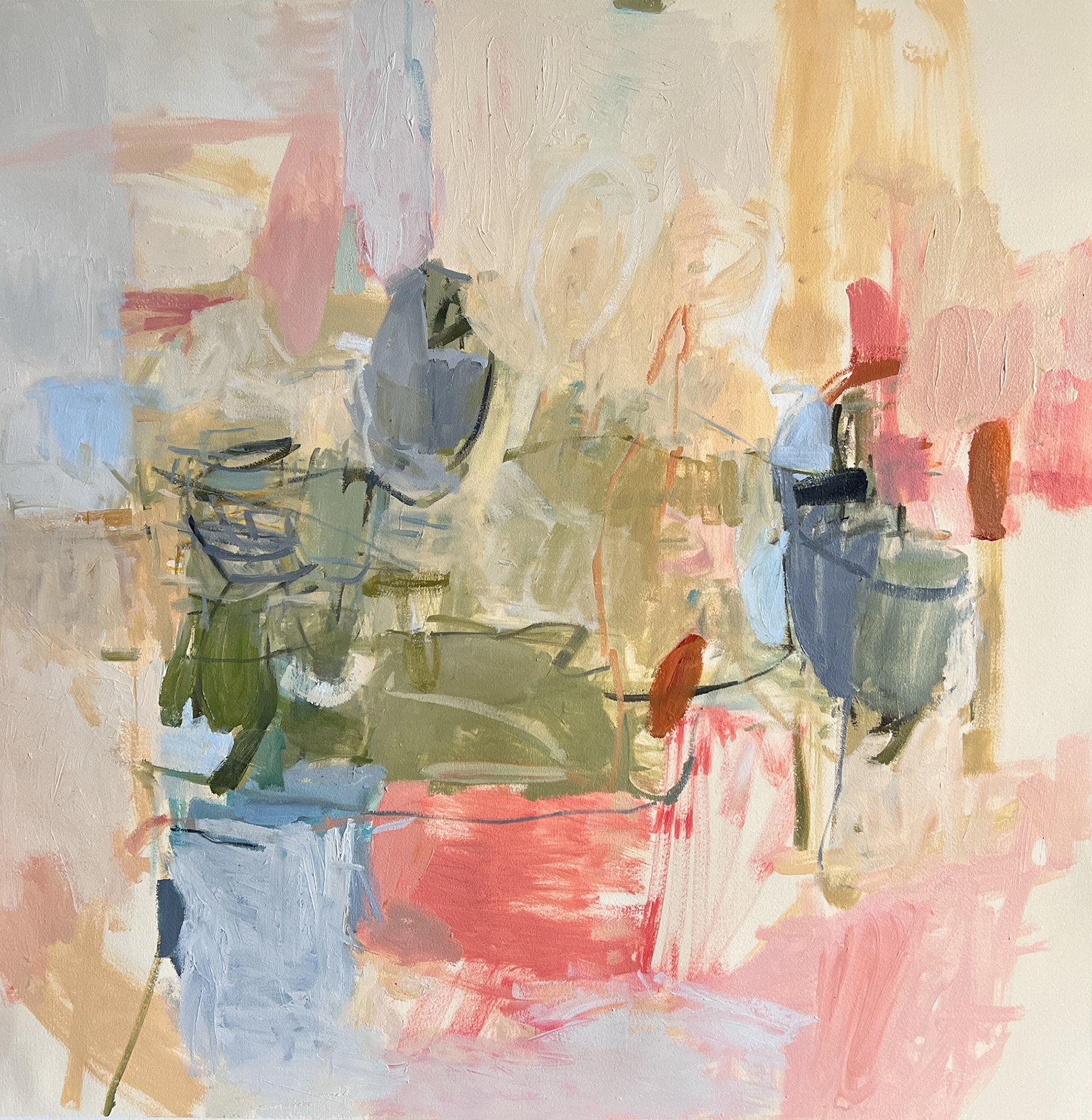 Steady Nonchalance | Oil on Archival Paper | 32" x 32" | 2025