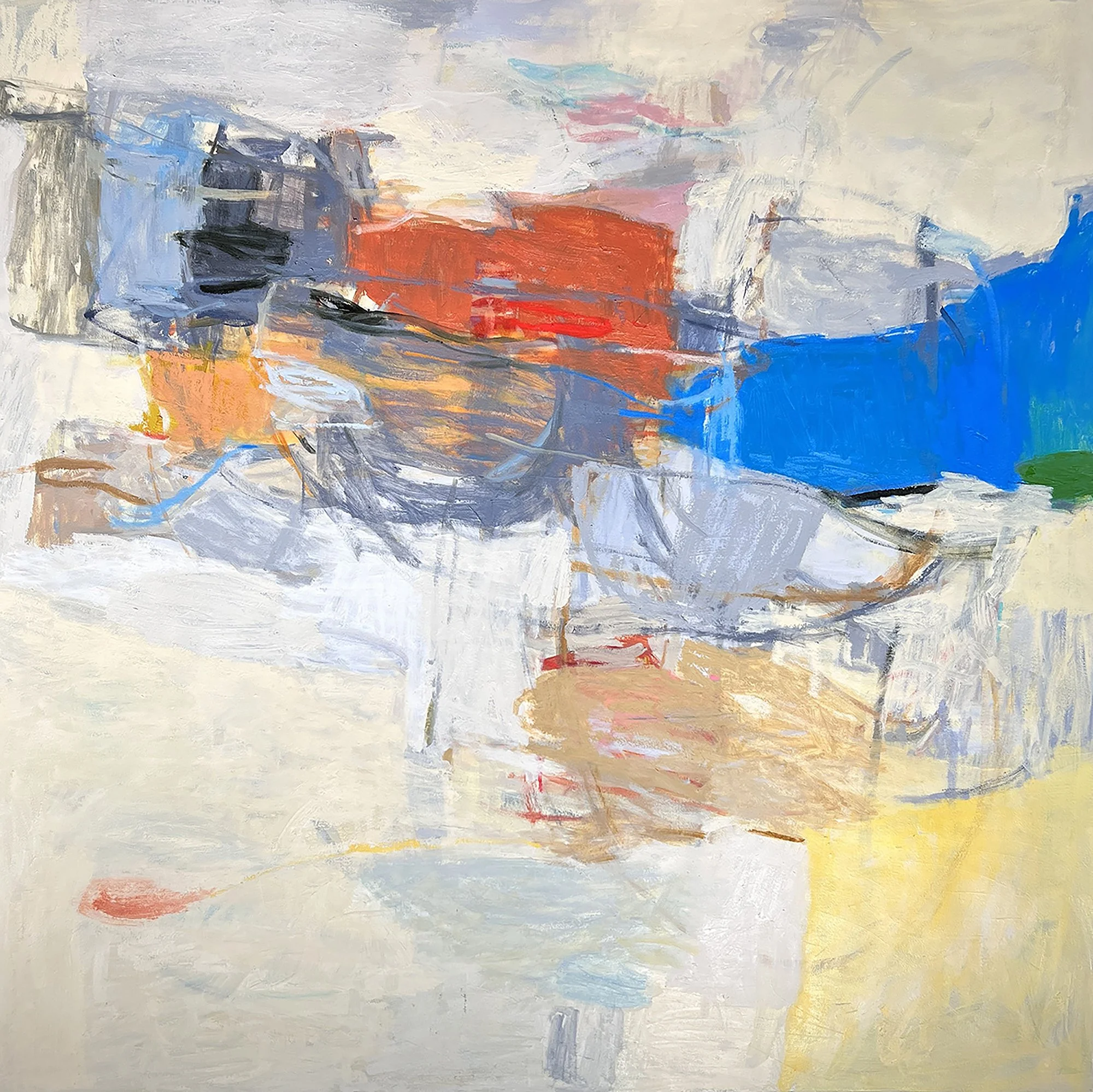Adjoining Land | Oil on Archival Paper | 48" x 48" | 2023