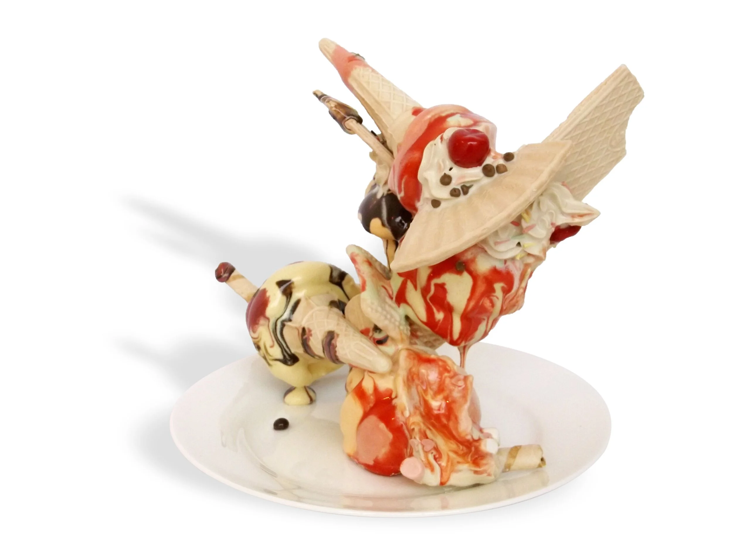 Ceramic Ice Cream complete with plate - Anna Barlow