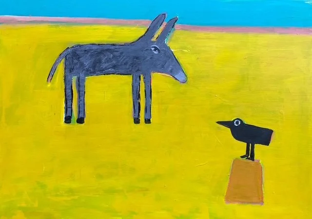 Louise Bass A2 Donkey & Crow _£485.JPG