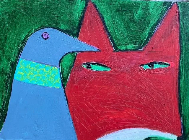 Louise Bass A4 Fox & Pigeon_£245.JPG