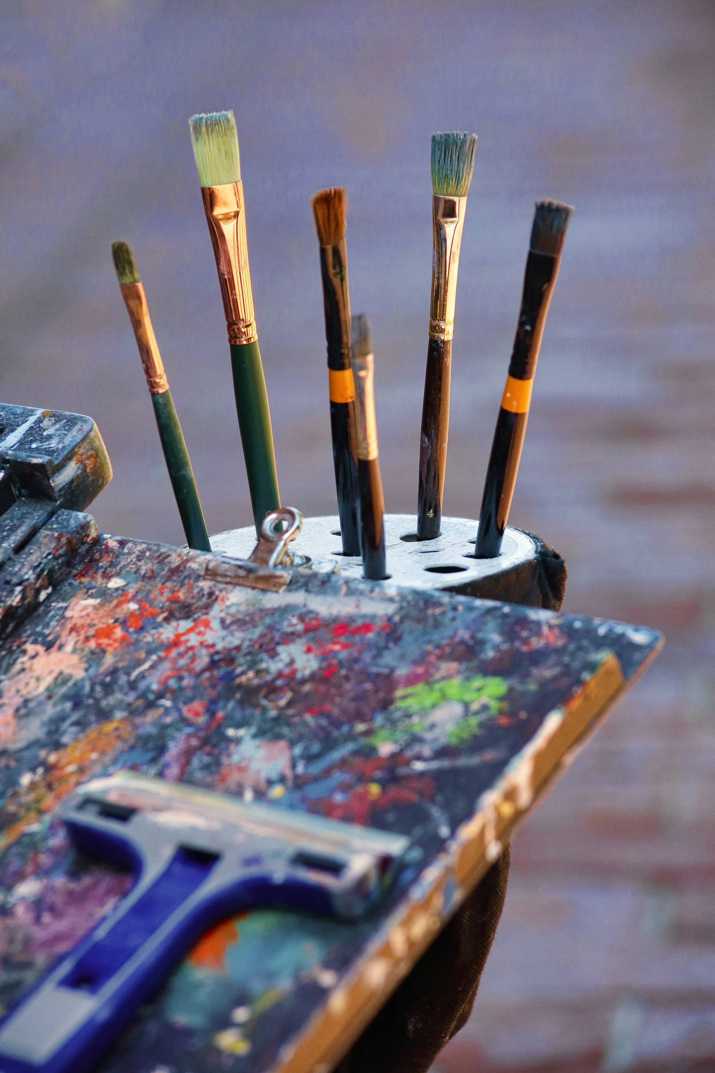 Artists’ brushes at Prescott Plein Air Festival