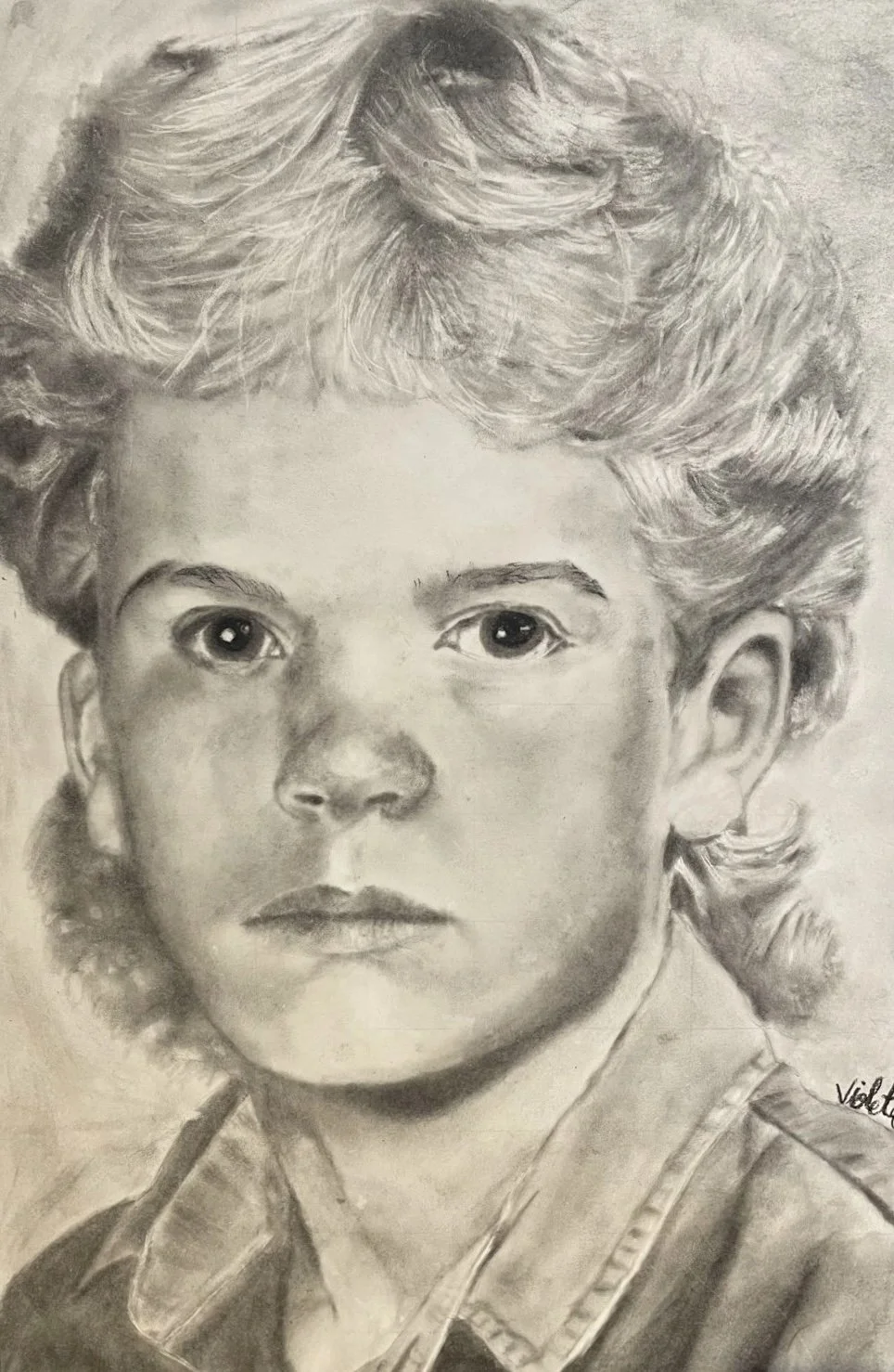 Violet Williams “Durer Grid Portrait”, Prescott High School