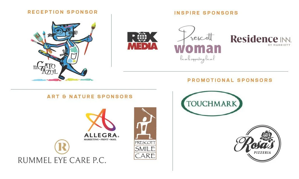 A collage of logos for different sponsors, including those for art, nature, promotional, and media organizations, arranged in multiple sections.