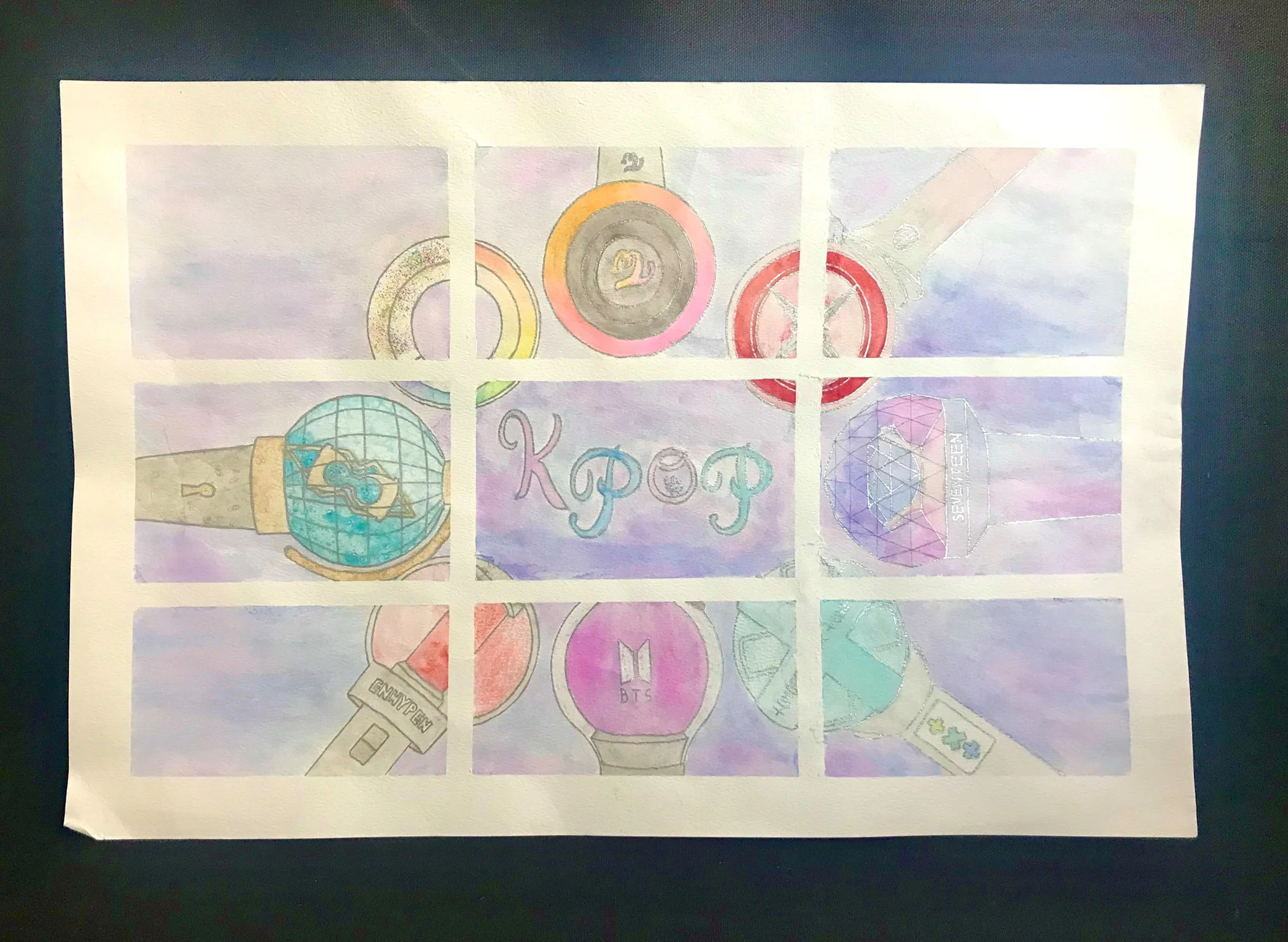 Evelyn Chaparro “Watercolor Lightsticks”, Bradshaw Mountain High School