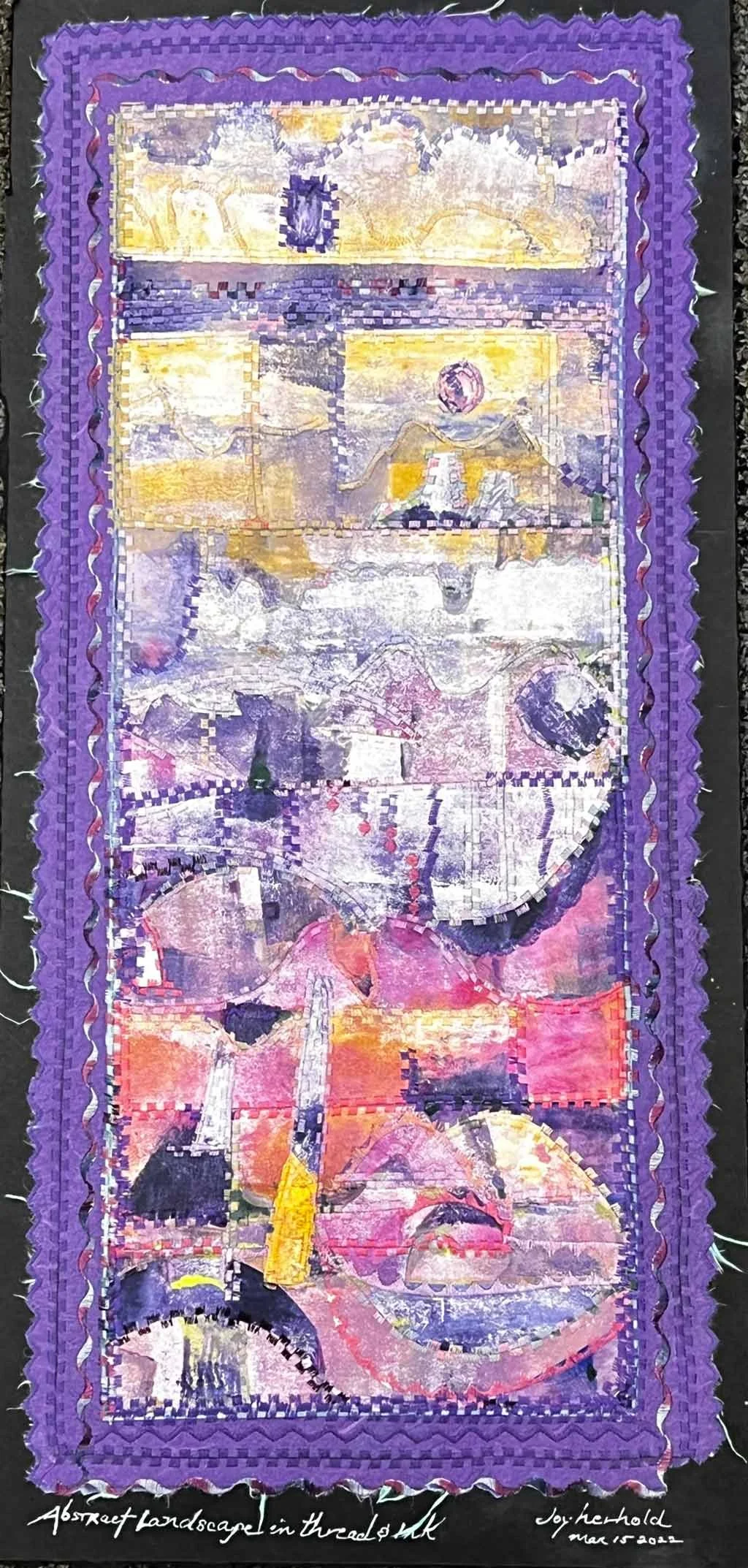 Joy Herhold “Abstract Landscape In Ink And Thread”