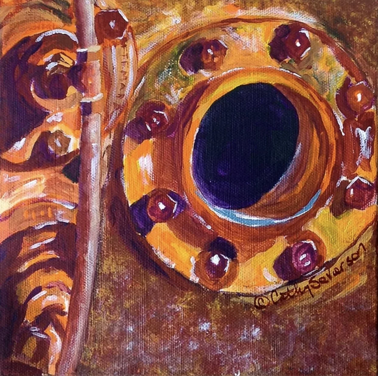 Cathy Severson “Rusted Pipe Flange”