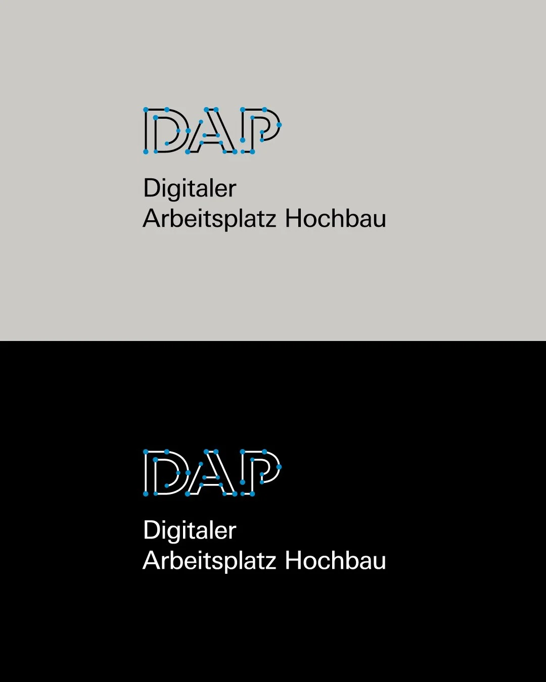 Logoentwicklung Digitaler Arbeitsplatz Hoch bau für das Bayerische Staatsministerium für Wohnen, Bau und Verkehr (StMB)