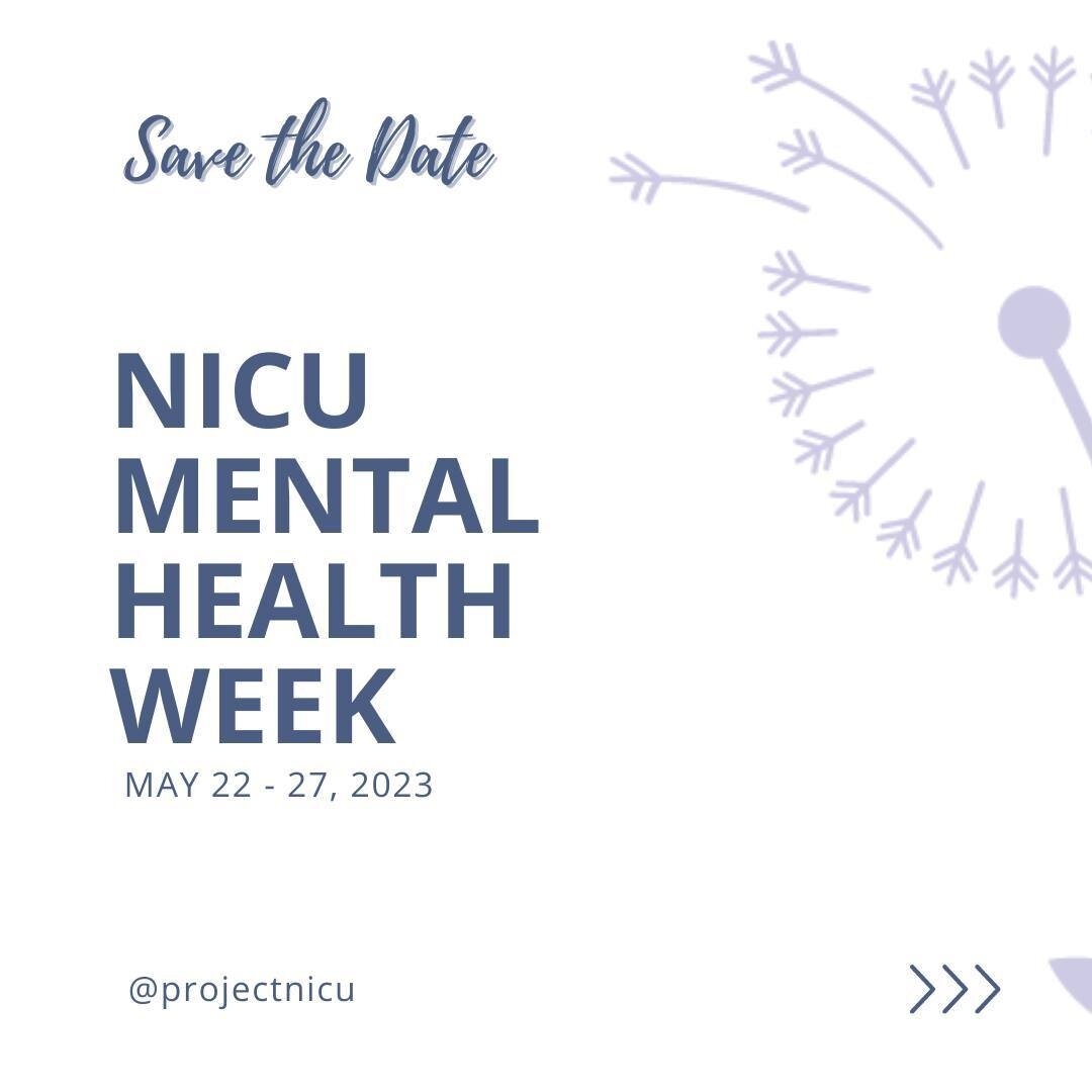 We are so proud to announce Project NICU's 3rd annual NICU Mental Health Awareness Week! 

Join us next week as we spread Hope &amp; Healing to all those in our community who face the mental health impacts of the NICU experience. 

We will once again