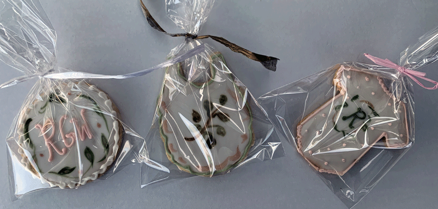 Floral Monogram Baby Girl Shower Cookies