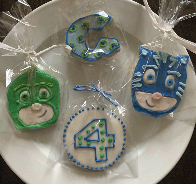 PJ Mask 4th Birthday Cookies