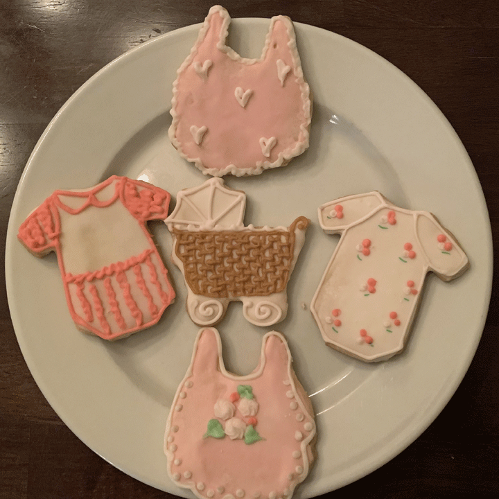 Girly Pink Baby Shower Cookies