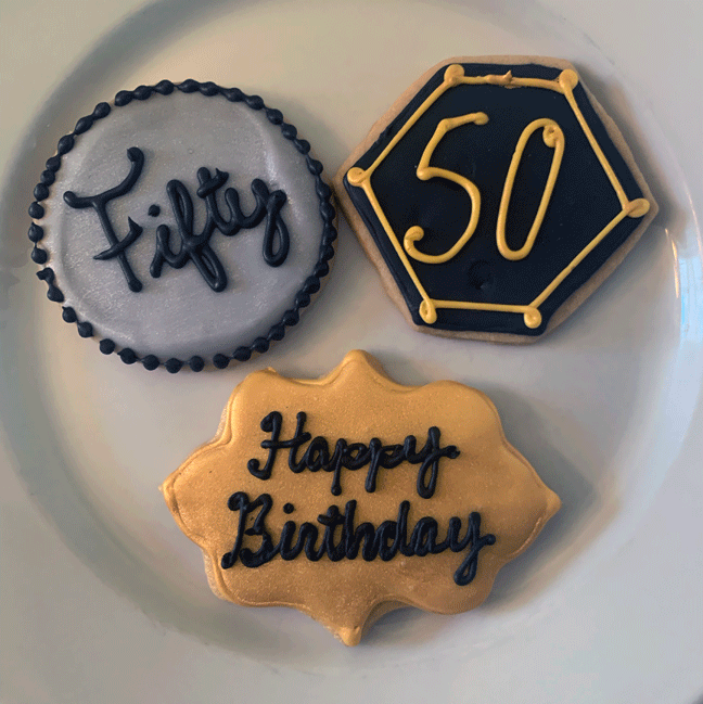 50th Birthday Black, Silver and Gold