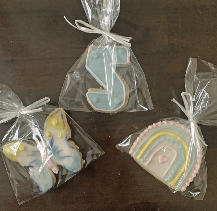 5th Birthday with Butterfly and Rainbow Cookies