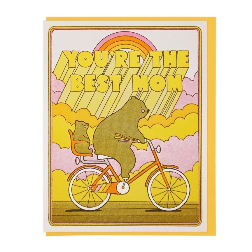Best Mom Biking Bears Card by Lucky Horse Press