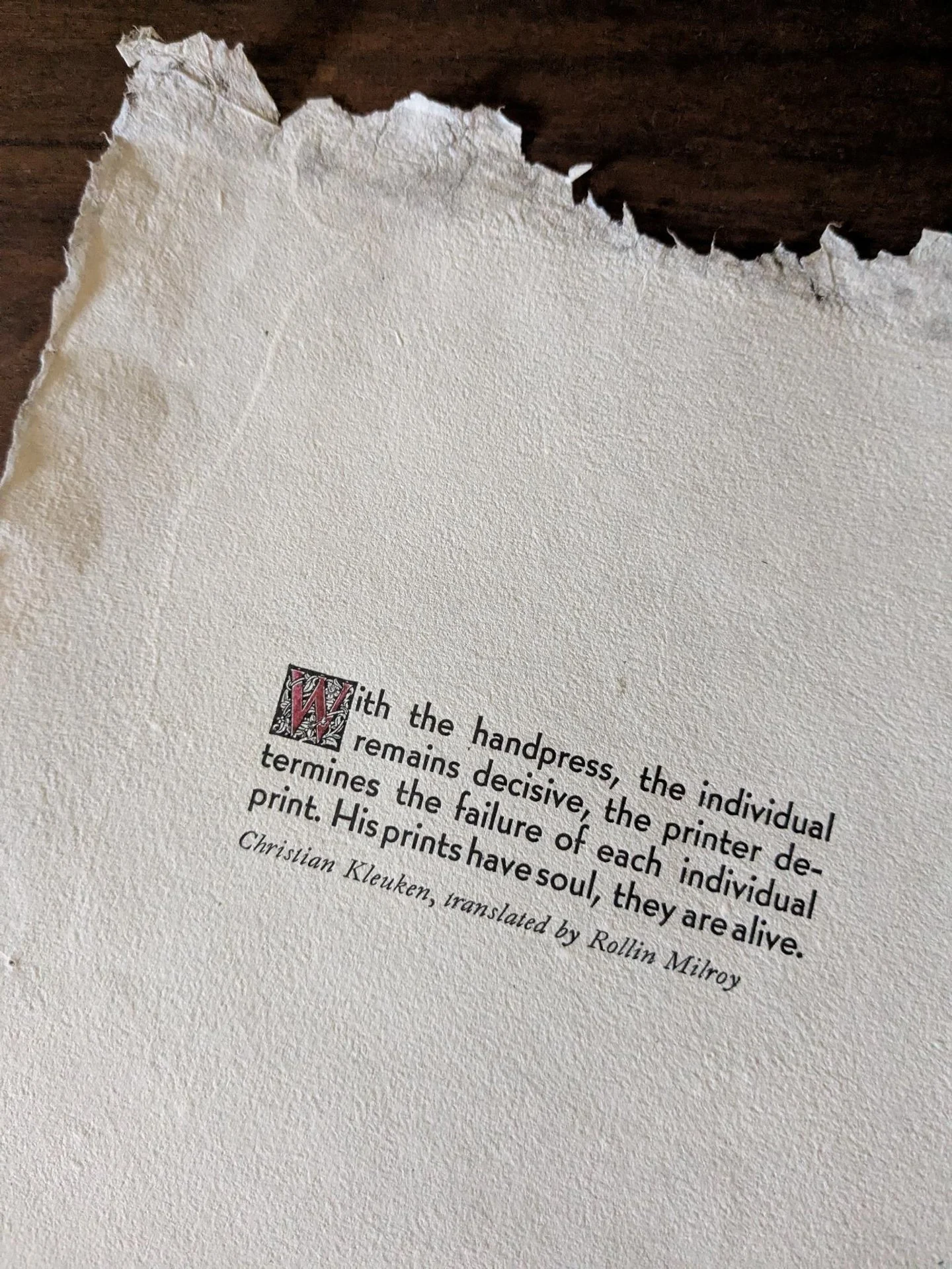 Printing on the Hand Press