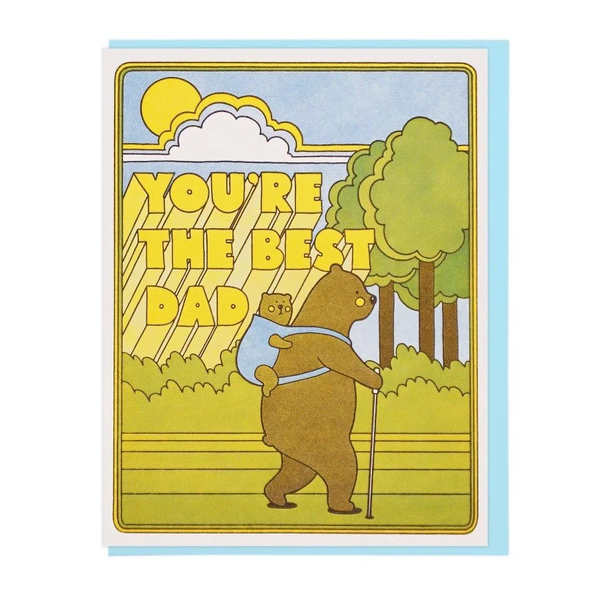 Best Dad Hiking Bears Card by Lucky Horse Press