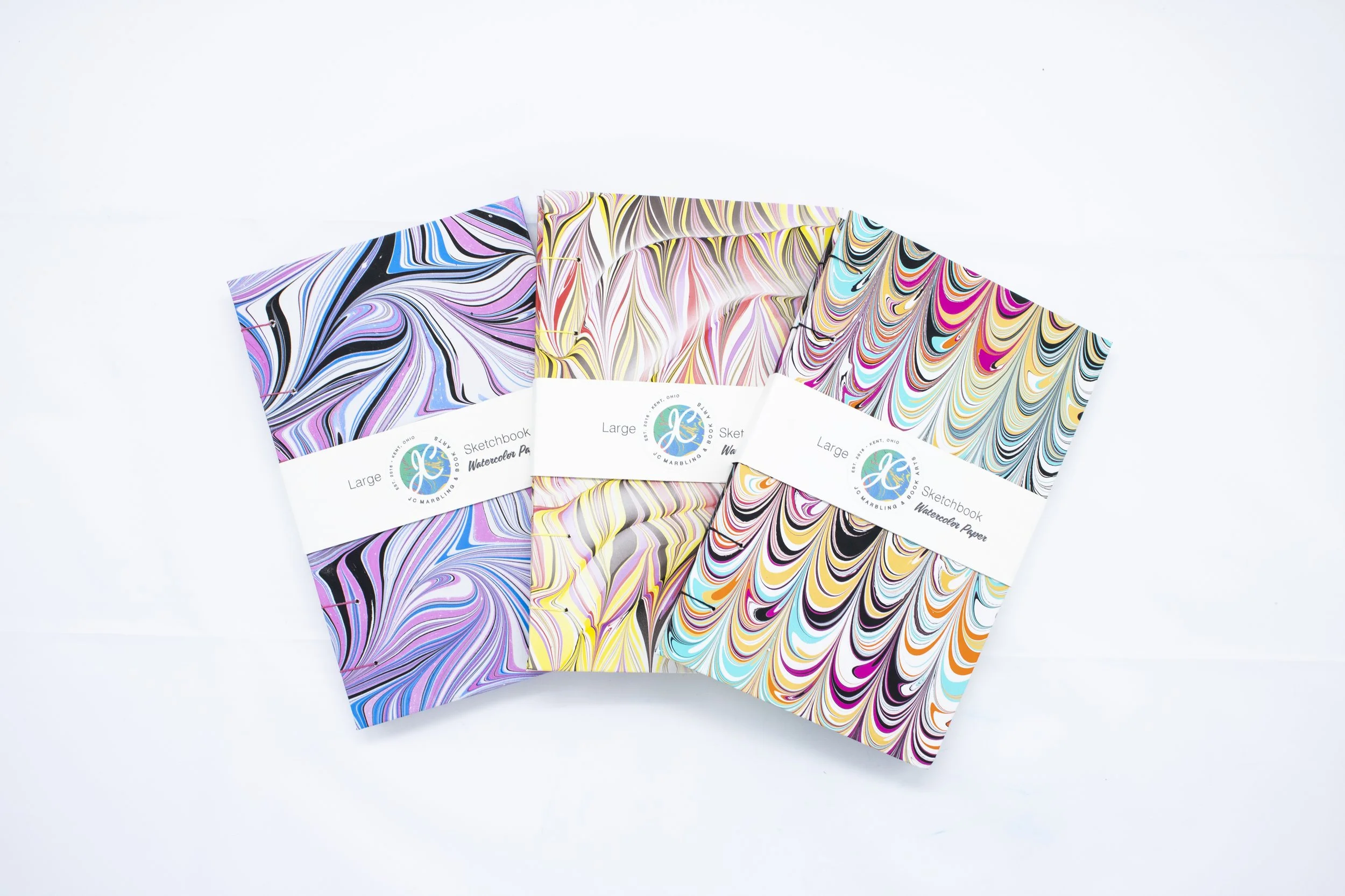 Marbled Watercolor Journal by JC Marbling & Book Arts