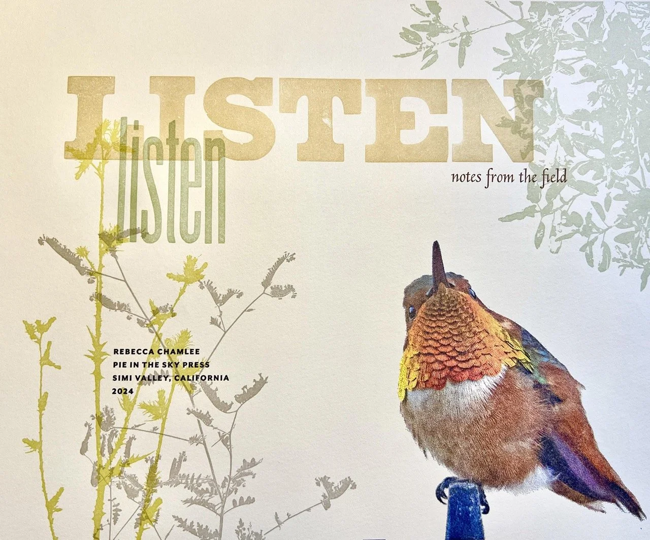 Listen Artist's Book by Rebecca Chamlee