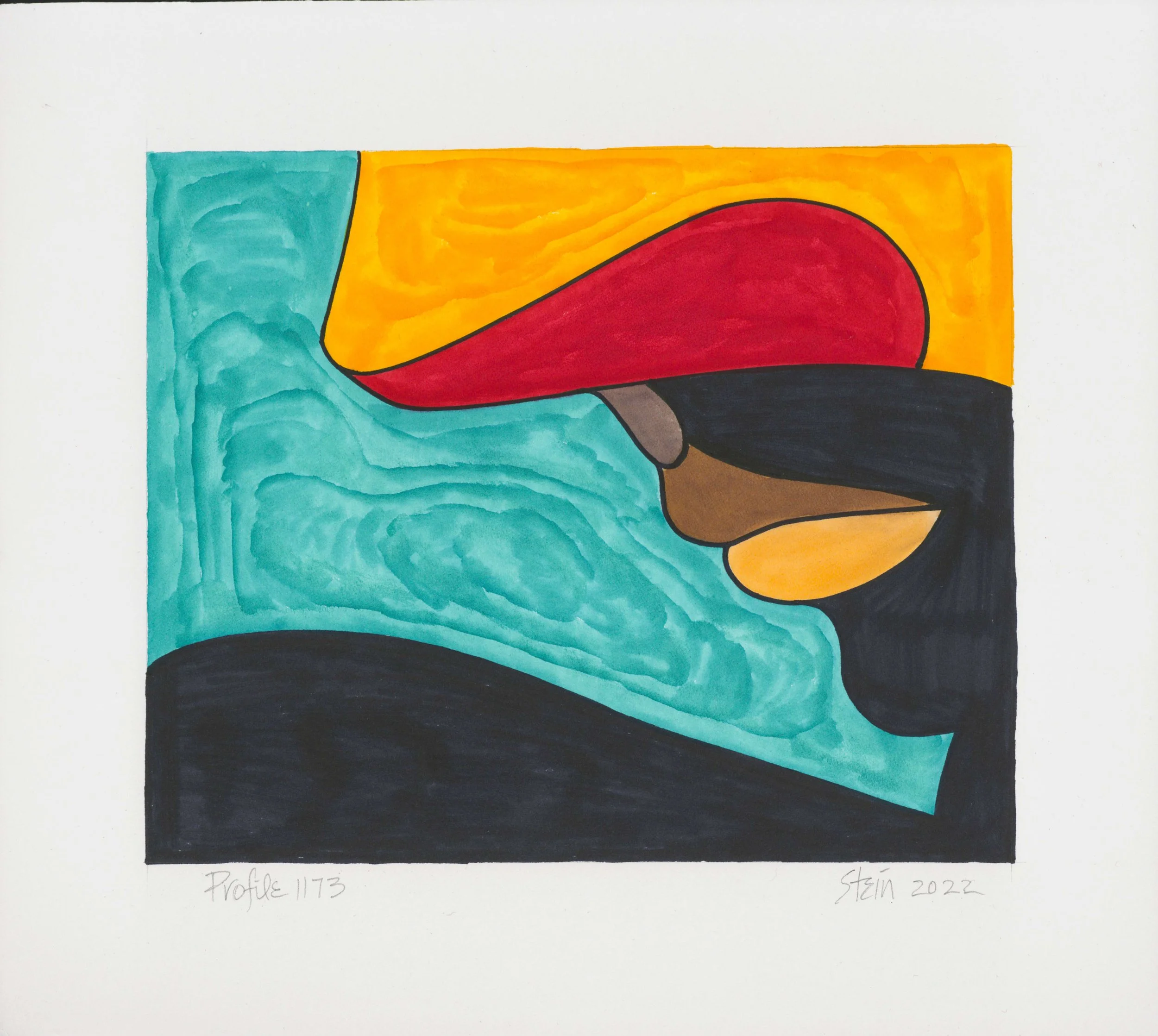   Profile Revisited 1173 
 Ink on Matboard; 2022; 8.75" x 9.75"
 