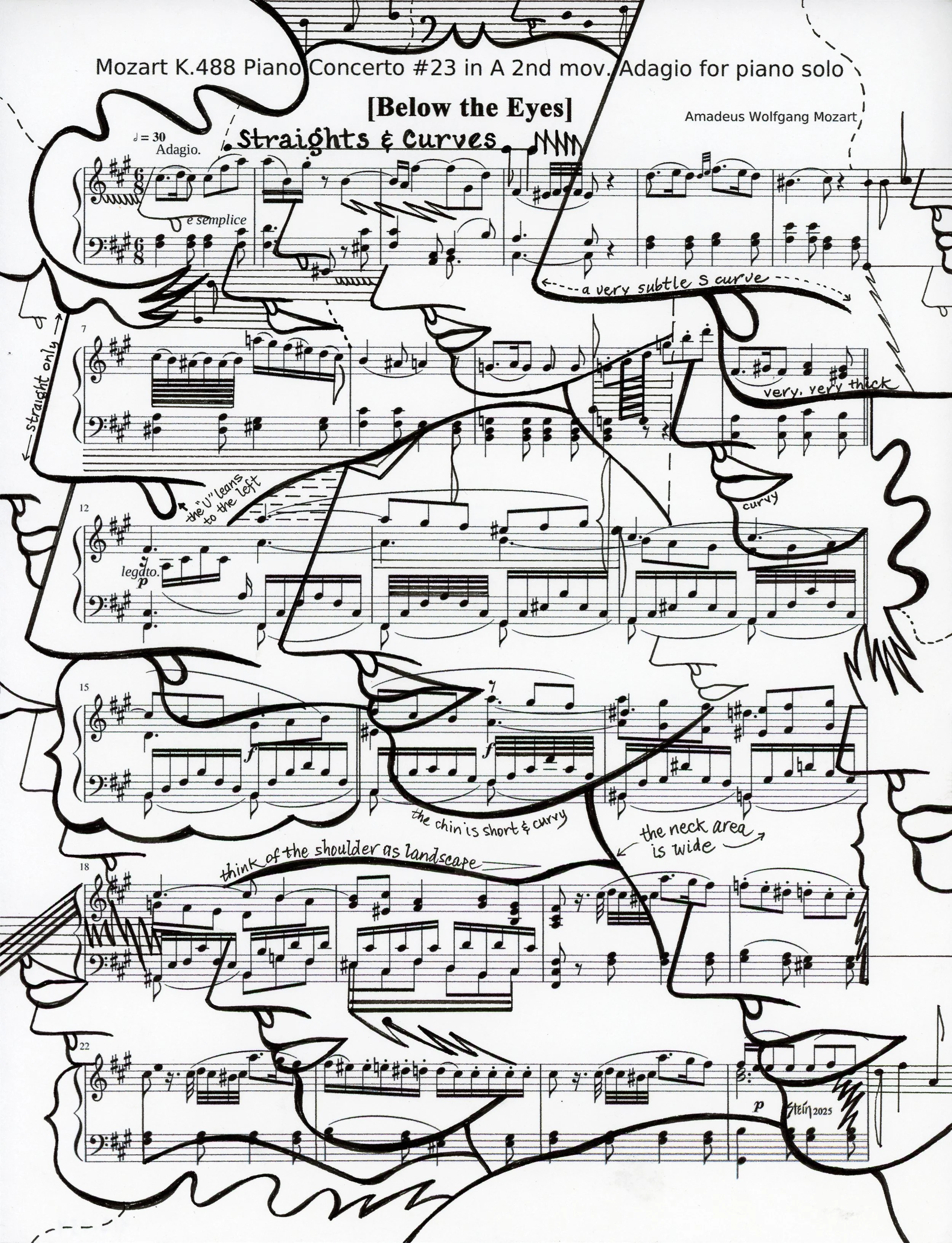   Profile Notation 418.034  2026; 11” x 8.5”; Ink on Paper 