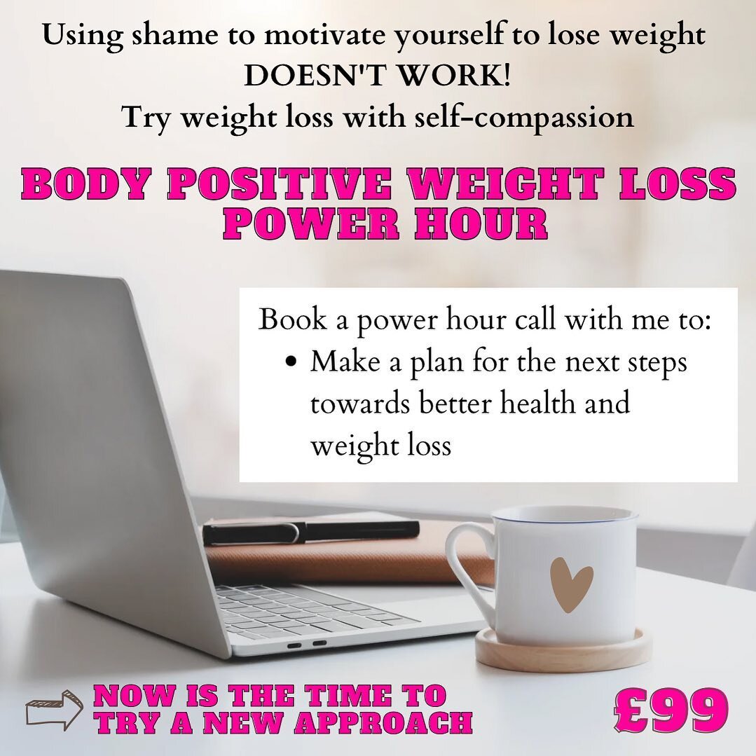 I&rsquo;ve just launched my new coaching offering - my body positive weight loss POWER HOUR.

This is for you if you want to refocus on your weight loss but don&rsquo;t want the price tag associated with a longer coaching contract.

Perhaps your weig