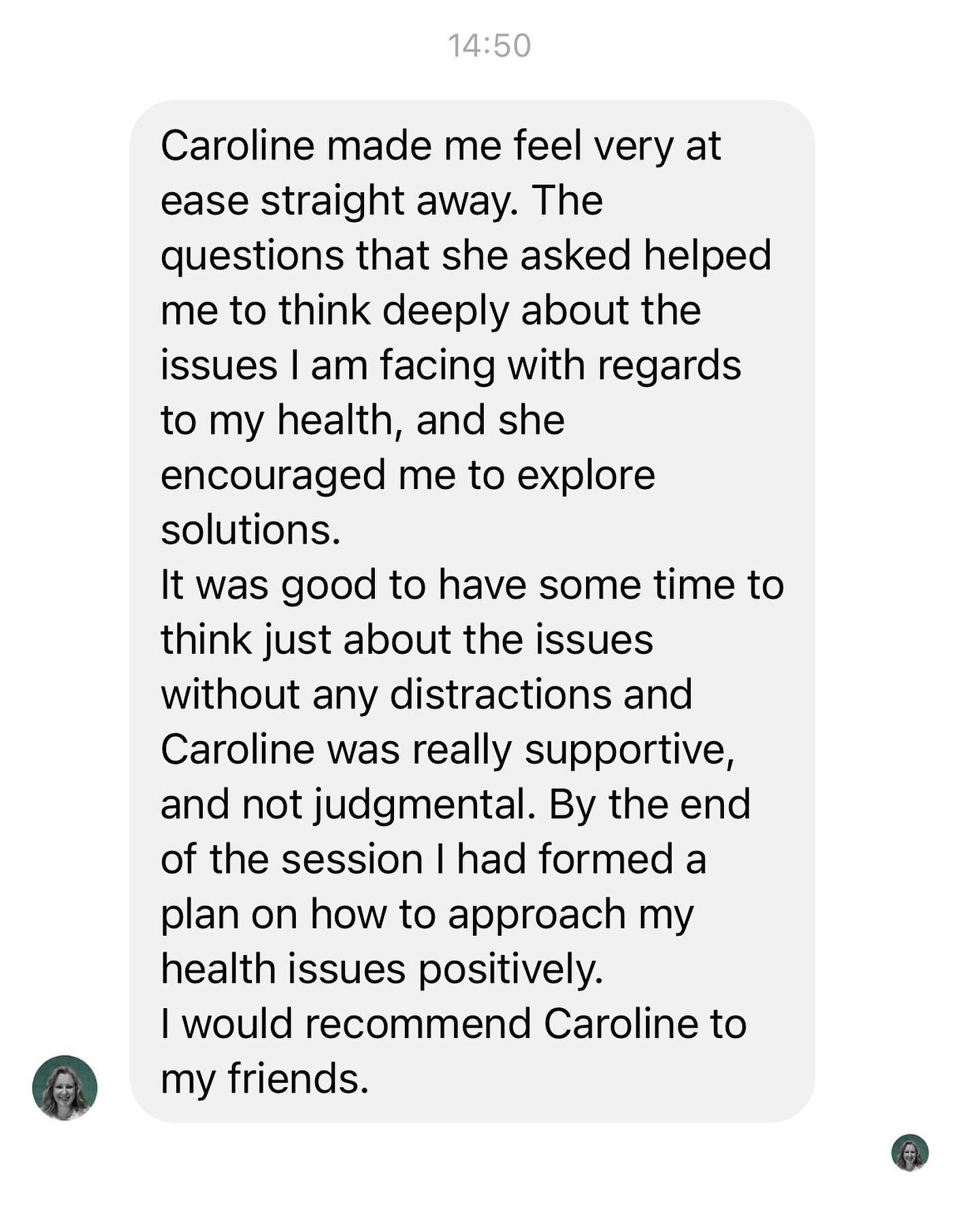 Love this testimonial from a client who recently had a 1 hour power hour call with me.

We did a deep dive into what was keeping her stuck and what she could do to refocus on the health of her &amp; her family. She came away with some actionable step