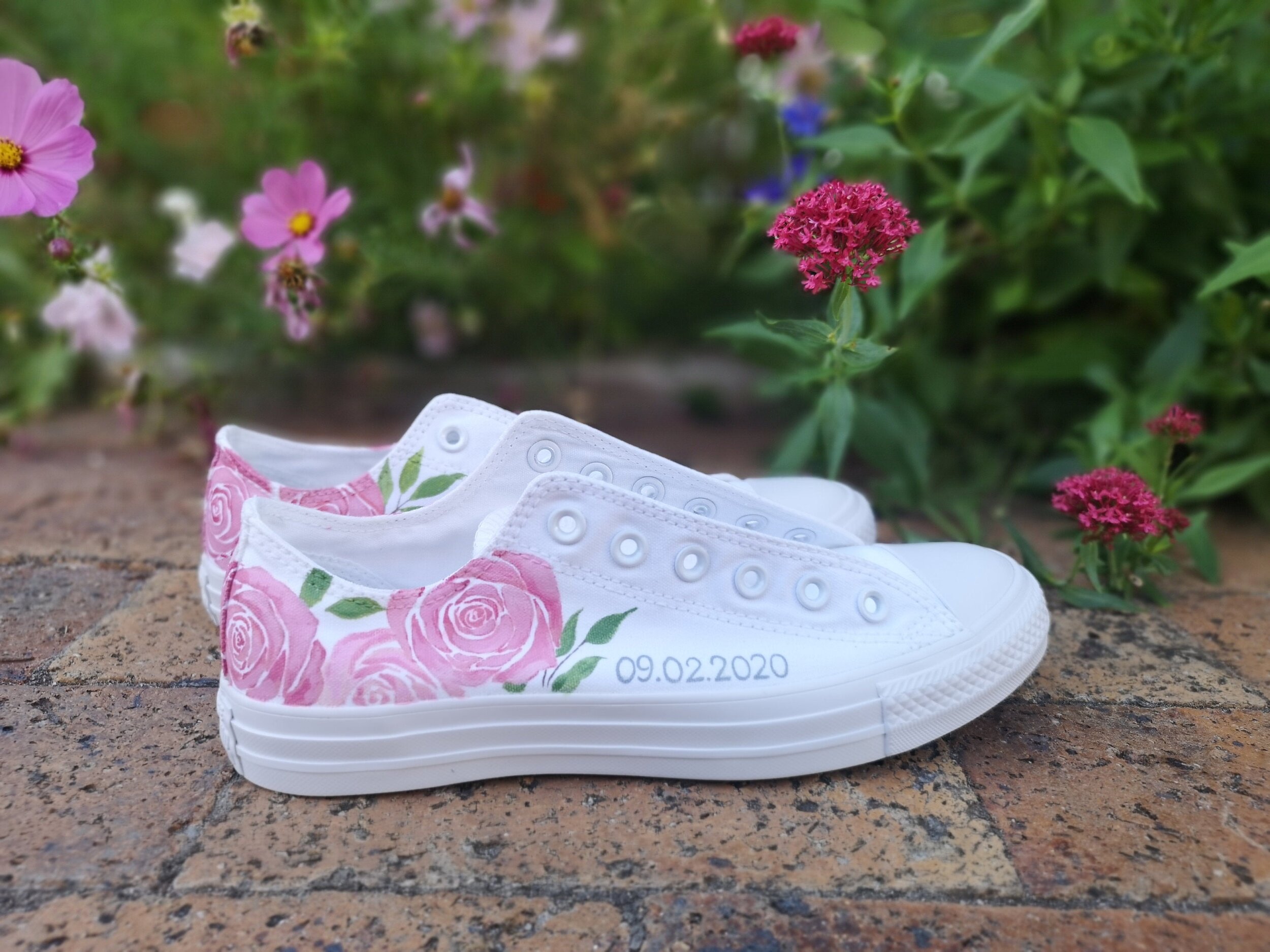 Custom Converse, Hand Painted Shoes, Painted Converse, Shoes, Wedding Converse, Painting Only | islamiyyat.com