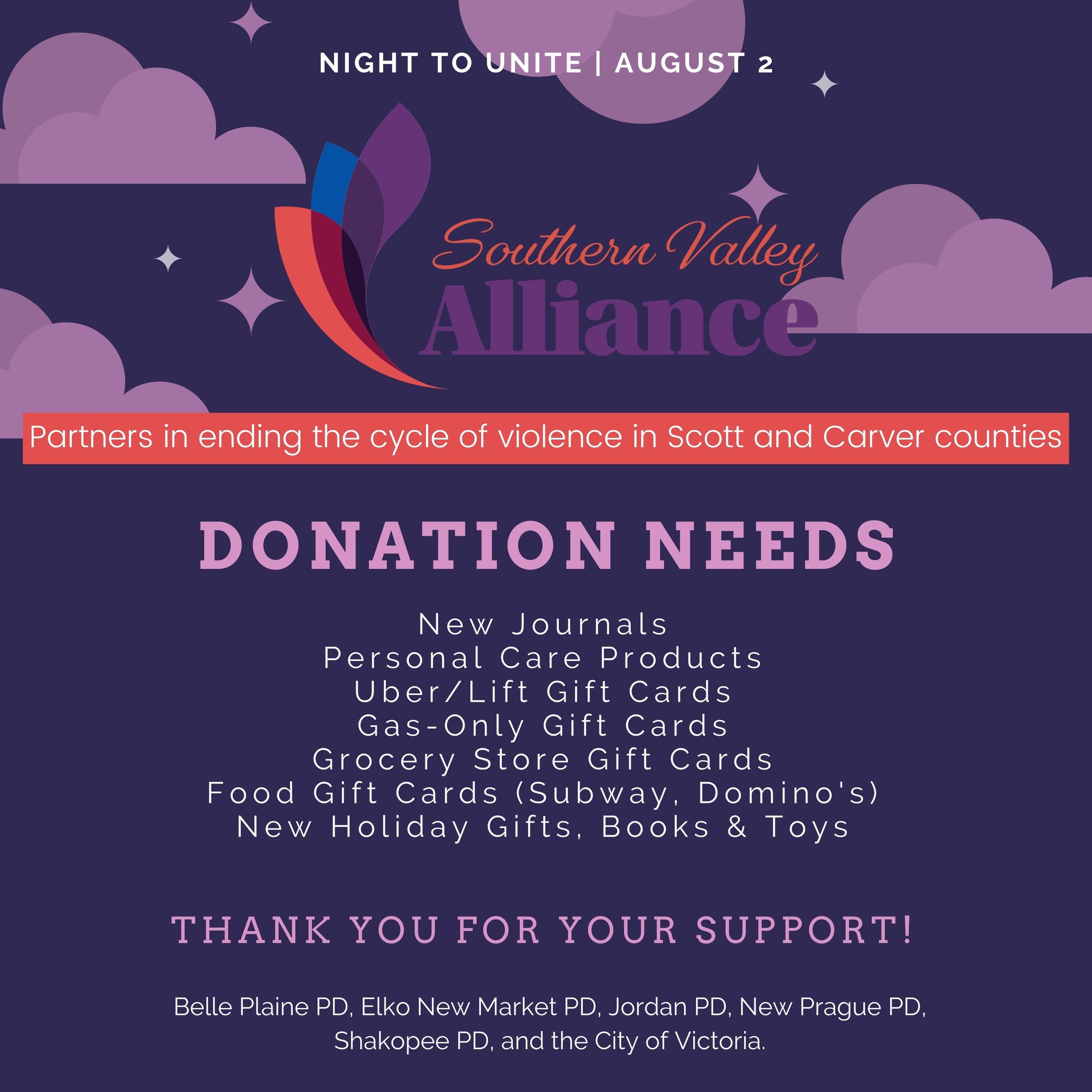 Night to Unite support SVA! — Southern Valley Alliance