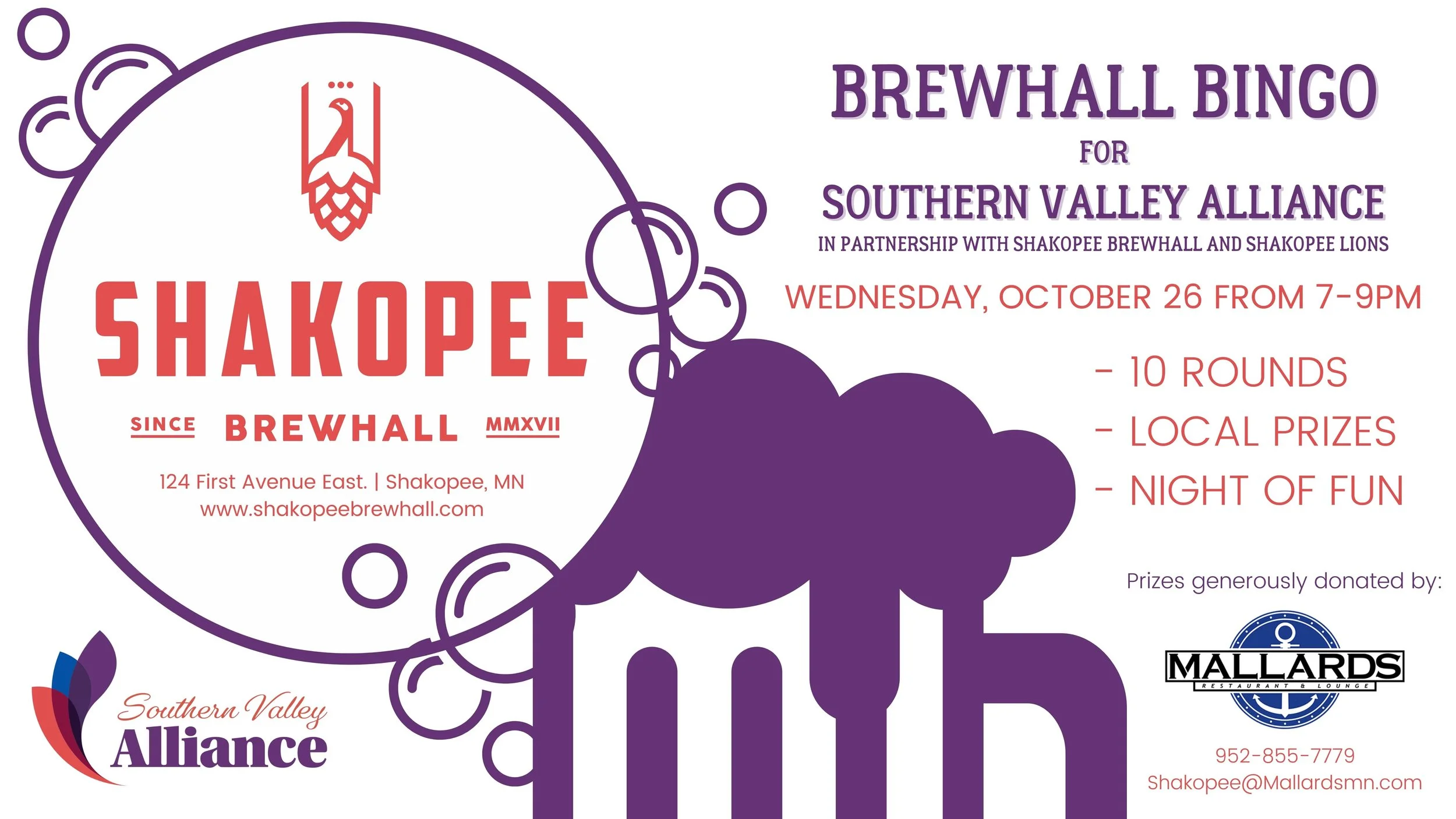 Brewhall Bingo for SVA