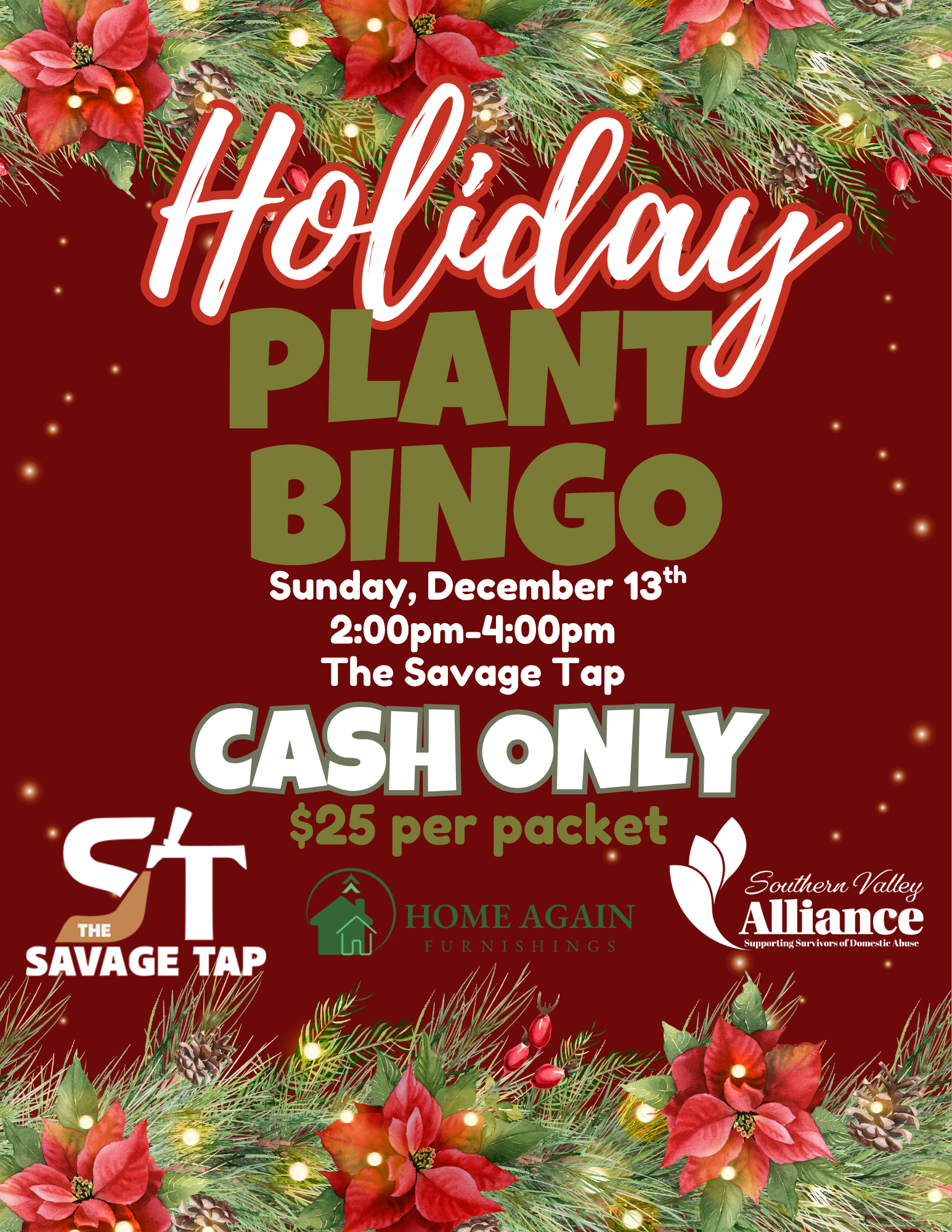 Holiday Plant Bingo at The Savage Tap