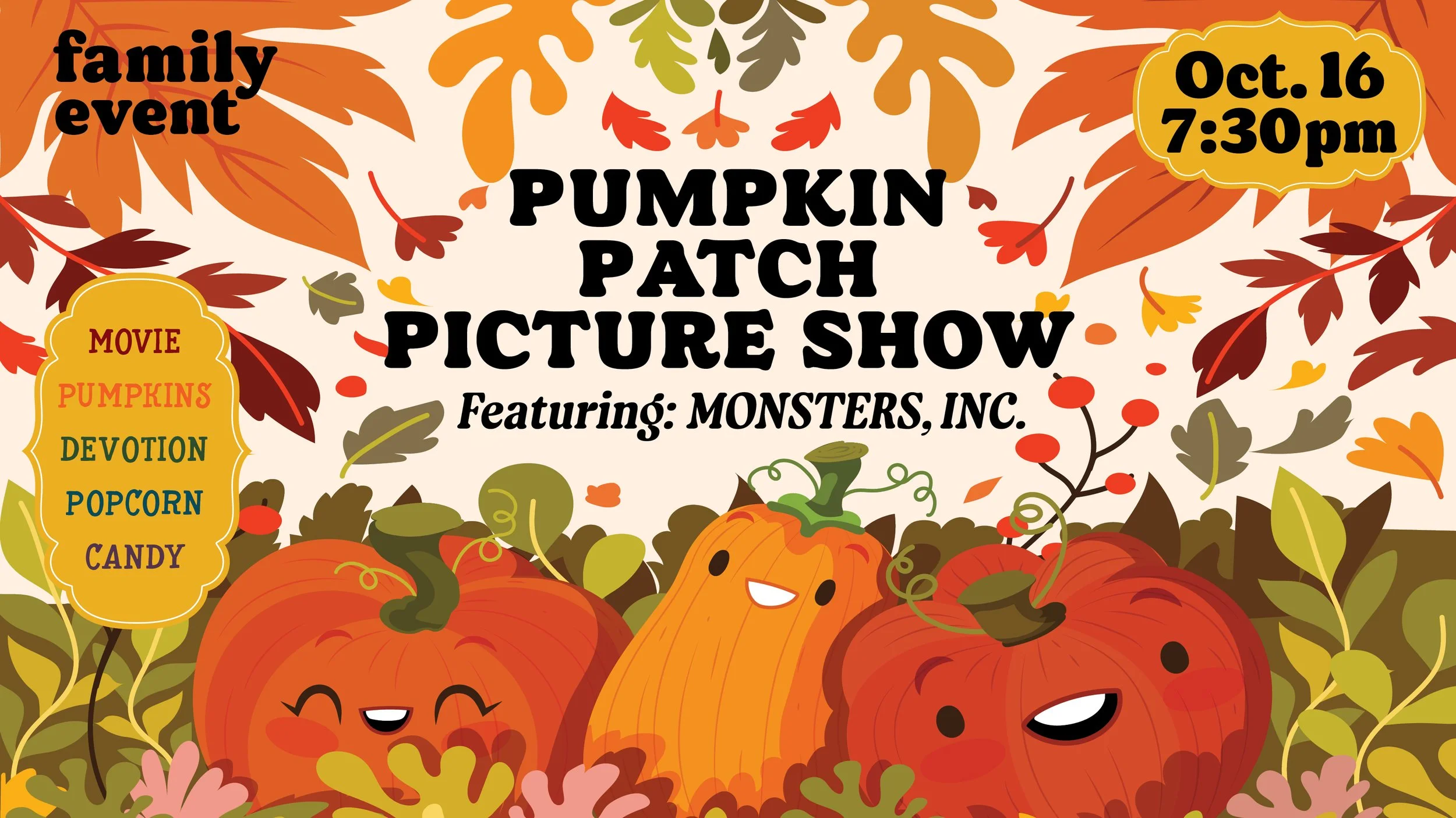 Pumpkin Patch Picture Show Family Event