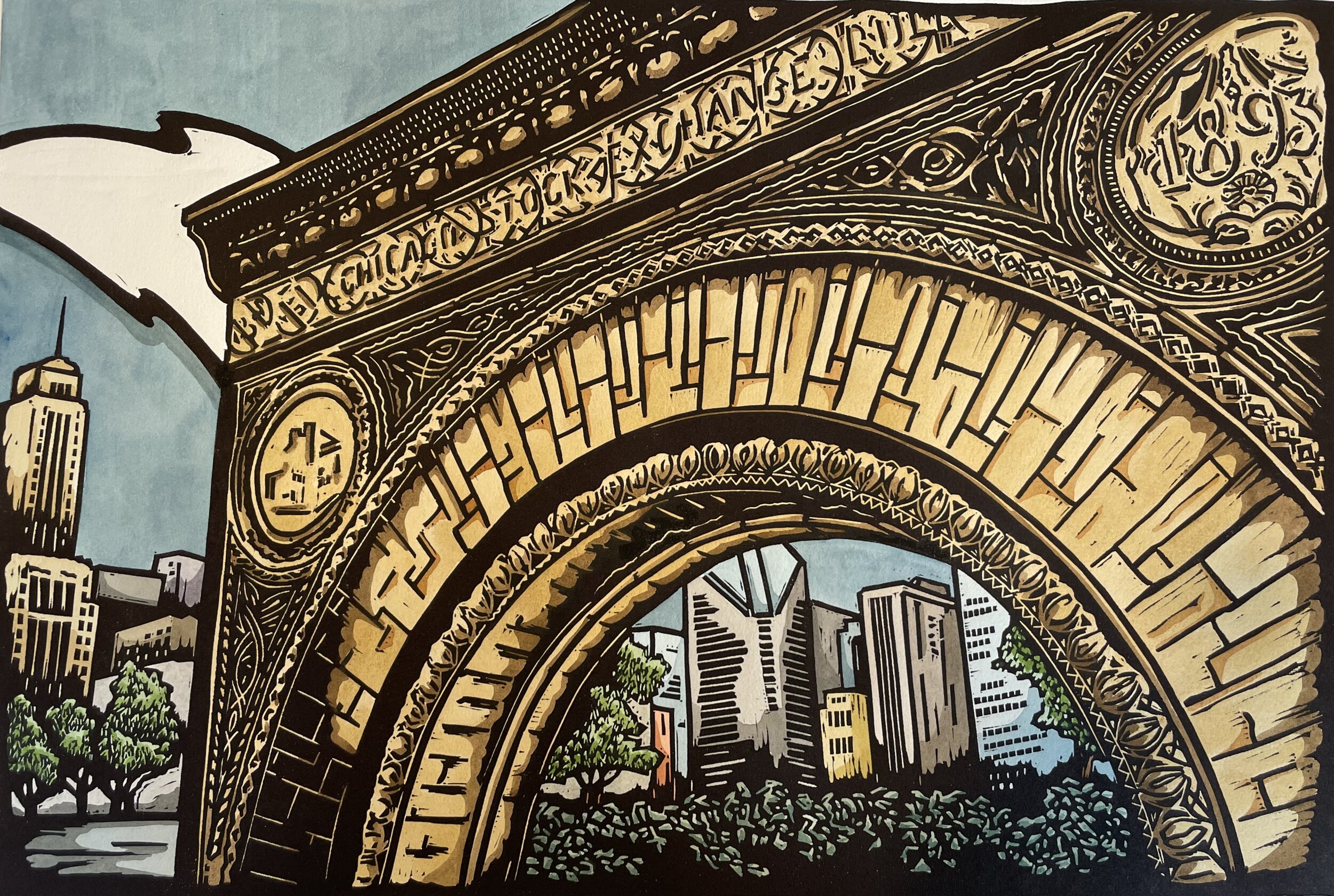 Old Chicago Stock Exchange Arch