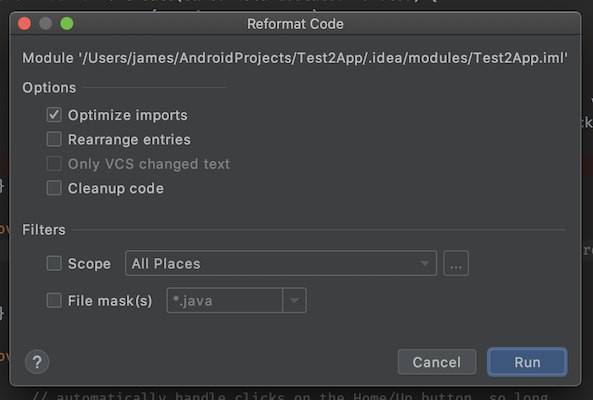 Android Studio: Reformat Code Options — Mobile Dev Notes