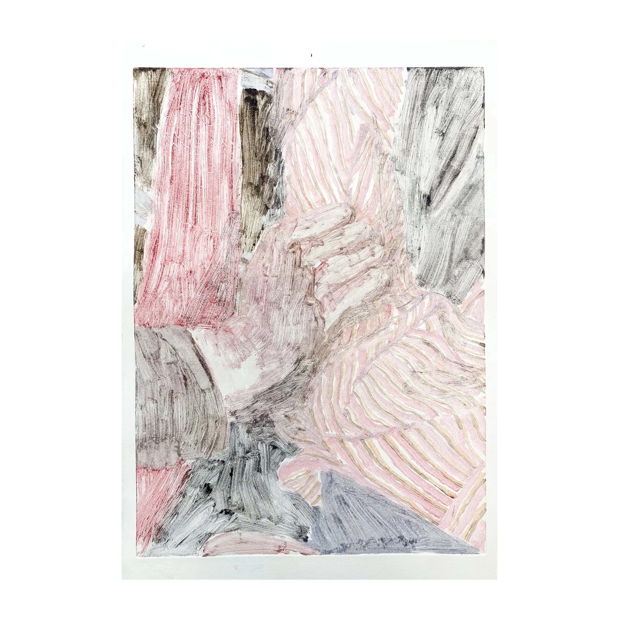 'Holding on' Monotype (ghost print)