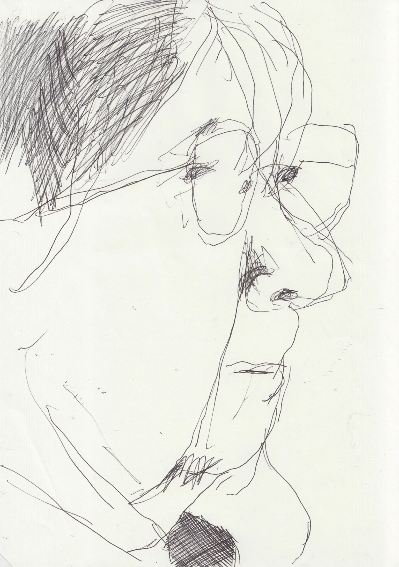  People at Kew on Tuesday l Pencil on paper  29.7x21cm 