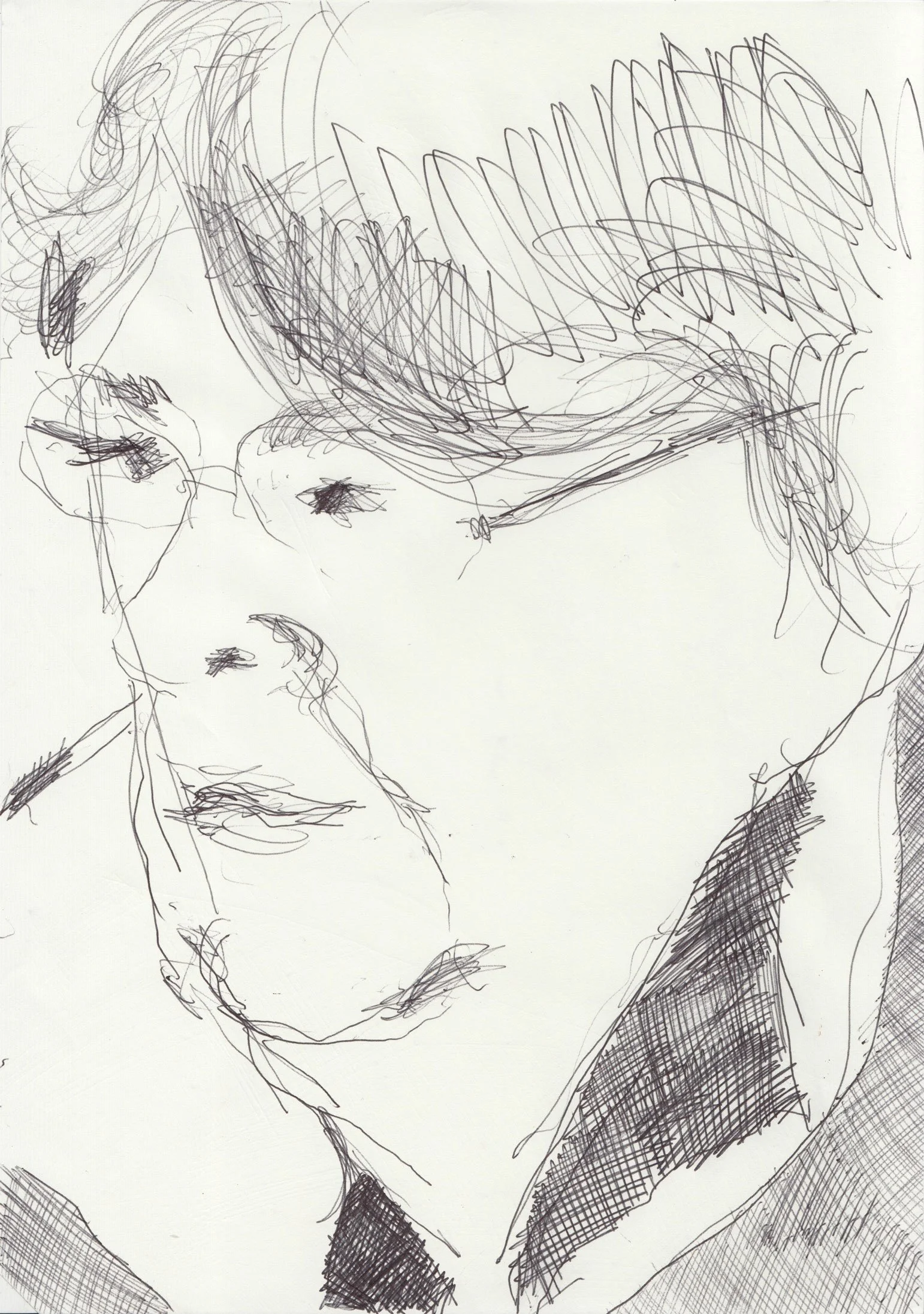  People at Kew on Tuesday llll Pencil on paper  29.7x21cm 