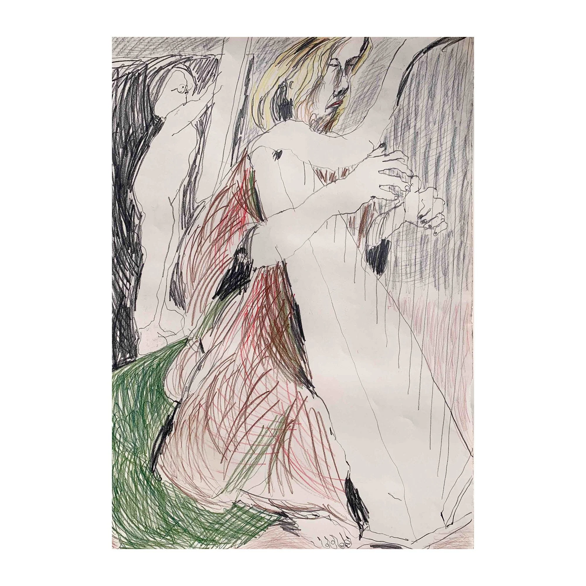 'Harp player' Original drawing