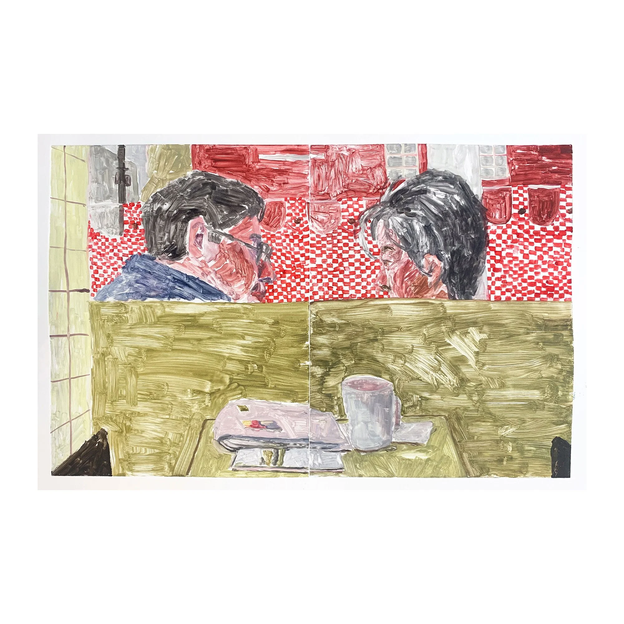 'View from my corner at regency cafe' Monotype